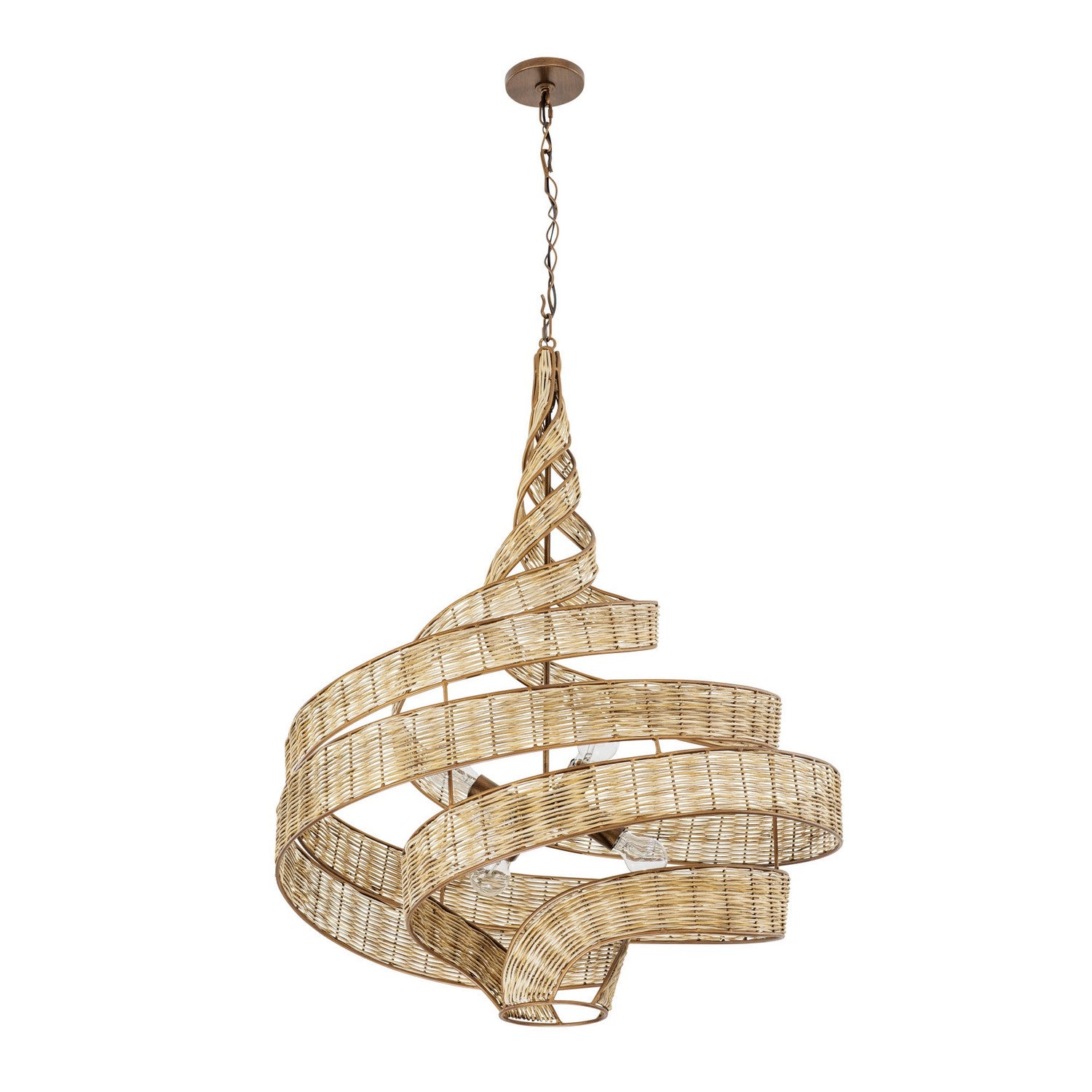 Varaluz - 240P06LBTR - Six Light Pendant - Flow - Baguette/Natural Rattan