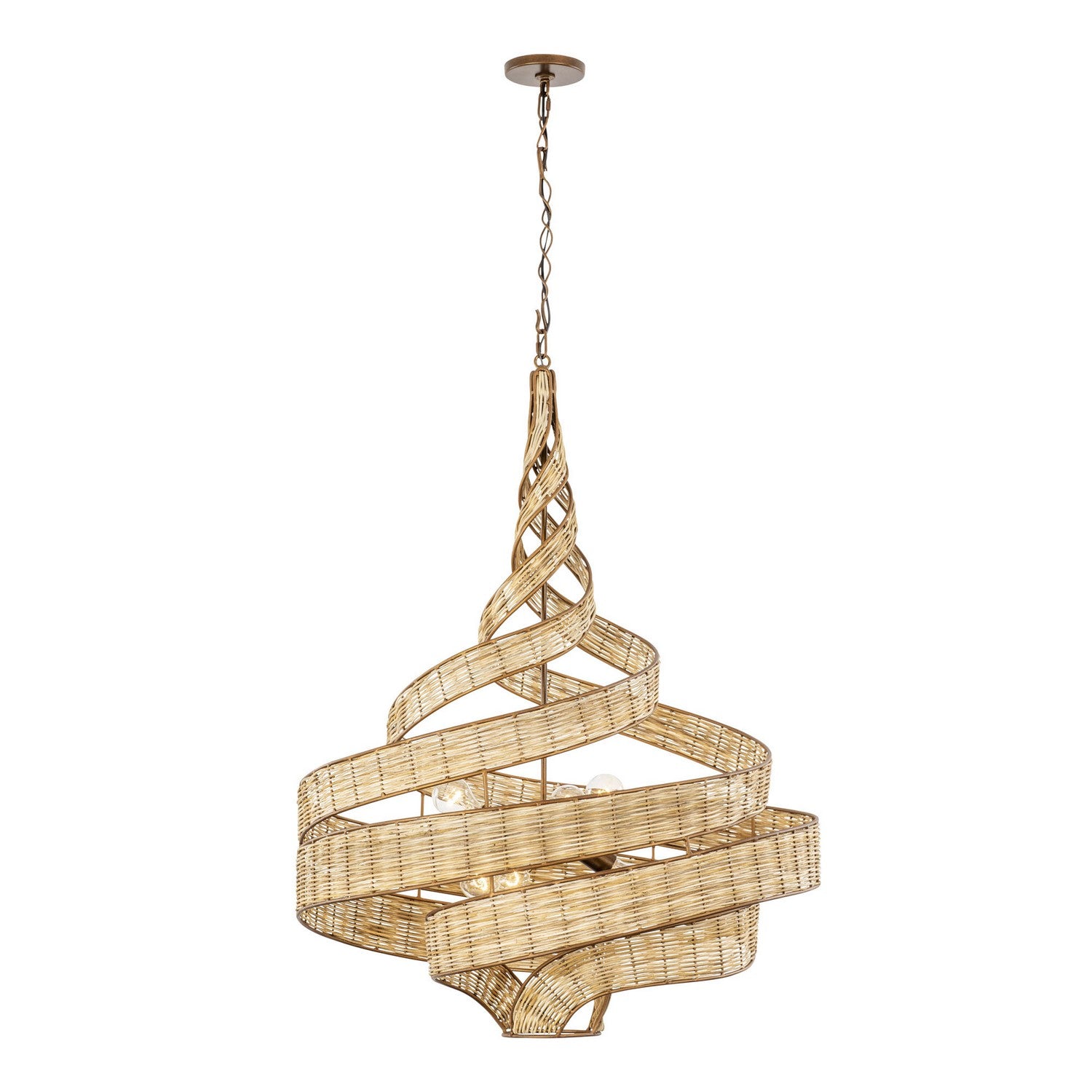 Varaluz - 240P06LBTR - Six Light Pendant - Flow - Baguette/Natural Rattan