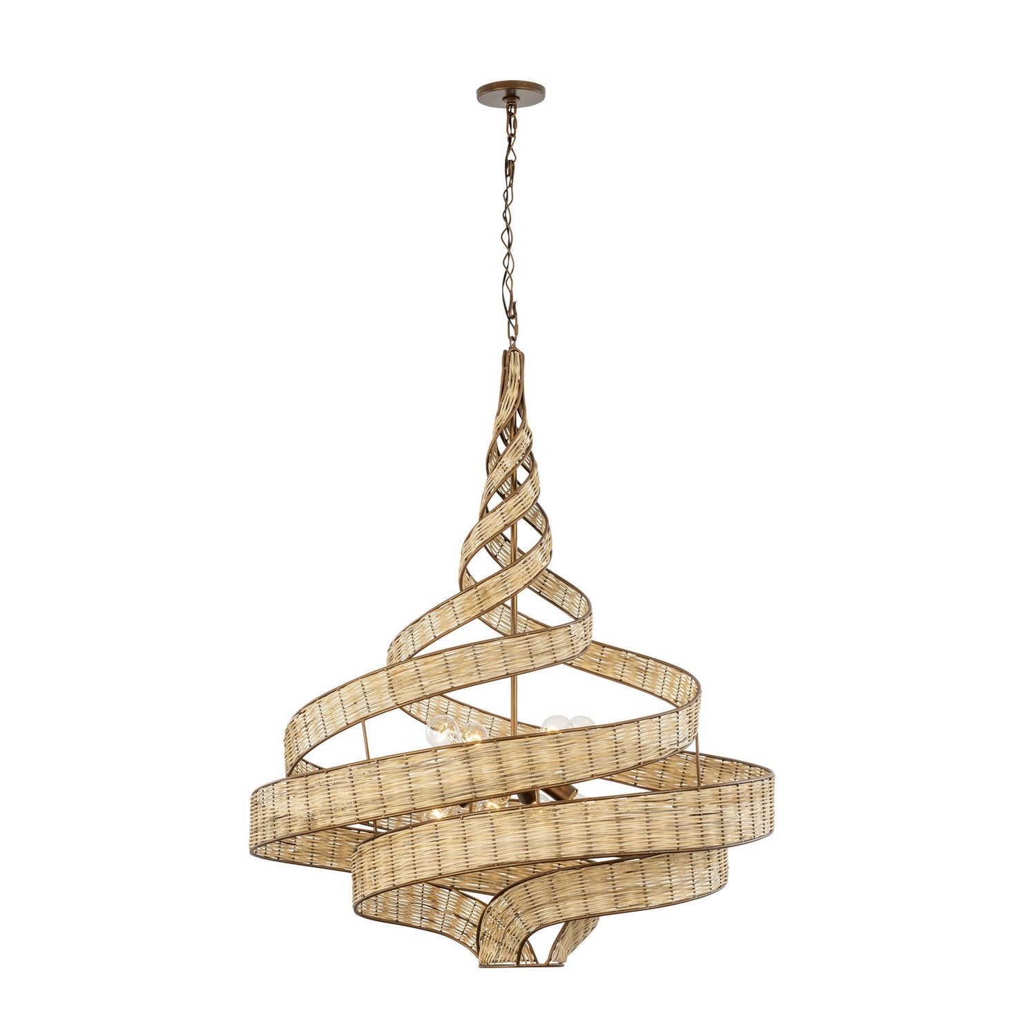 Varaluz - 240P08BTR - Eight Light Pendant - Flow - Baguette/Natural Rattan