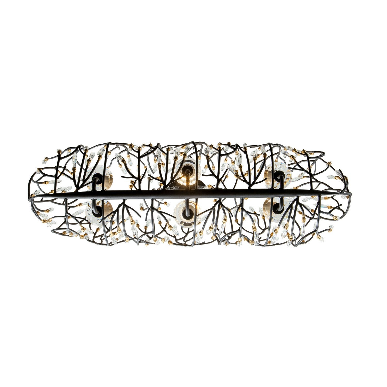 Varaluz - 271N06MBFG - Six Light Linear Pendant - Bask - Matte Black/French Gold