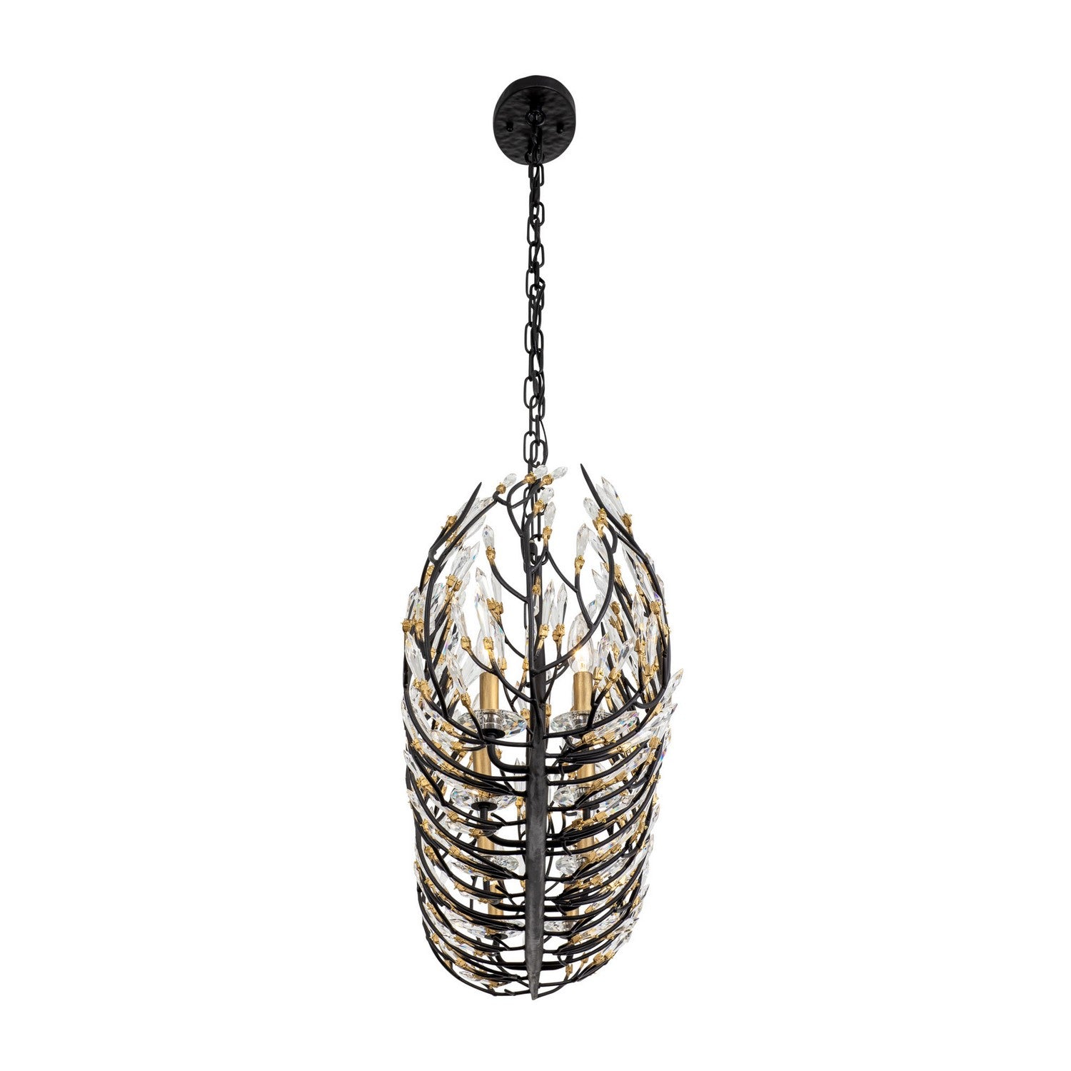 Varaluz - 271N08MBFG - Eight Light Linear Pendant - Bask - Matte Black/French Gold