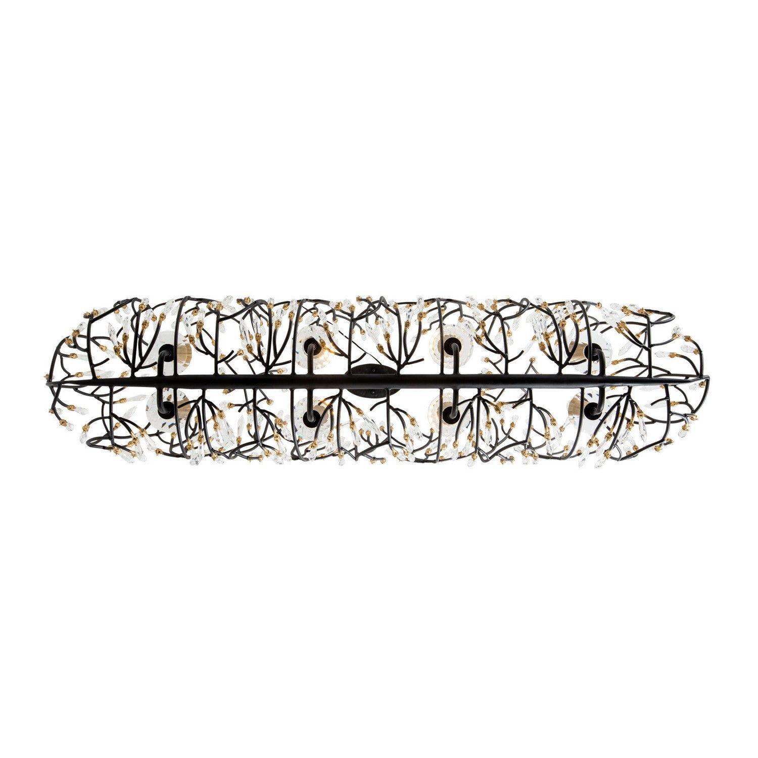 Varaluz - 271N08MBFG - Eight Light Linear Pendant - Bask - Matte Black/French Gold