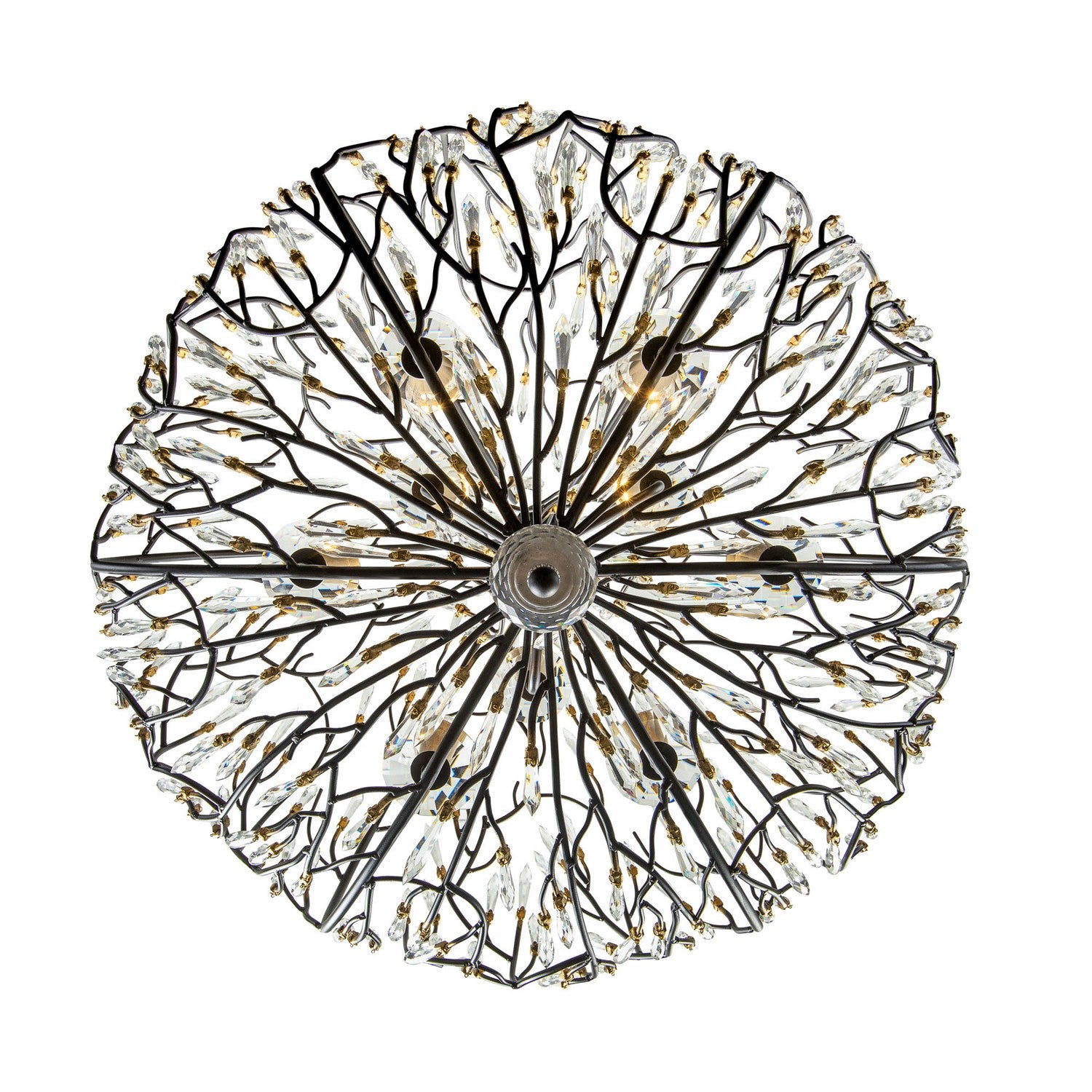 Varaluz - 271P09MBFG - Nine Light Pendant - Bask - Matte Black/French Gold