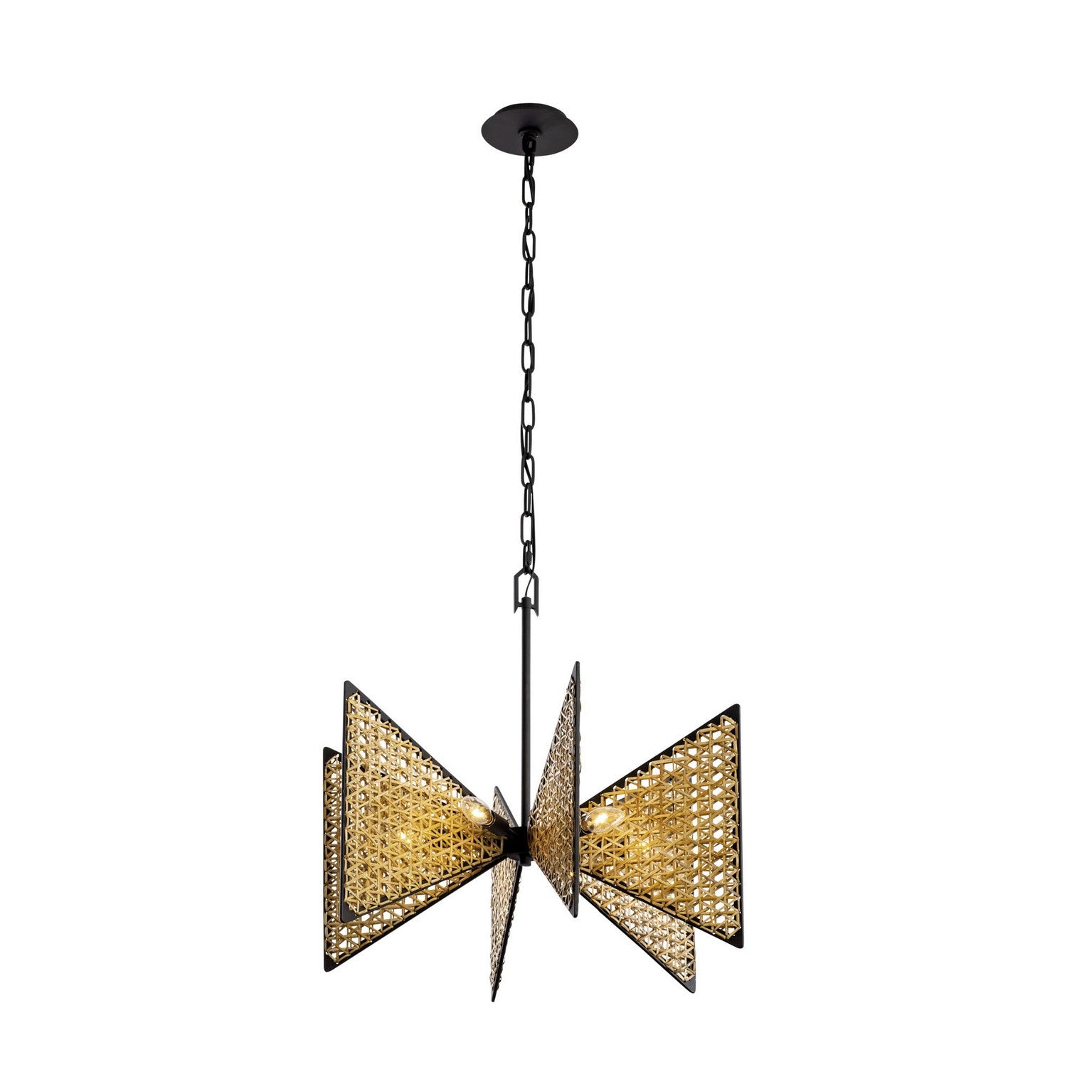 Varaluz - 379C06MBS - Six Light Chandelier - Machina - Matte Black/Sulihiya