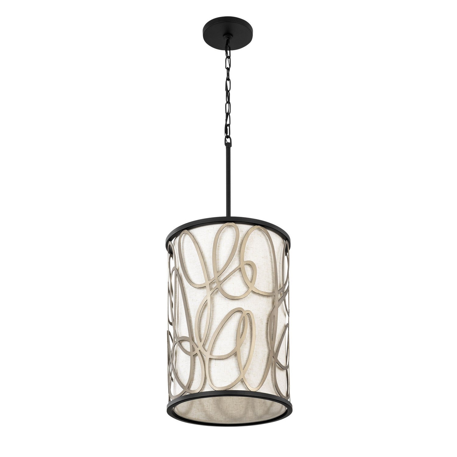 Varaluz - 381F06MBAR - Six Light Foyer Pendant - Scribble - Matte Black/Artifact
