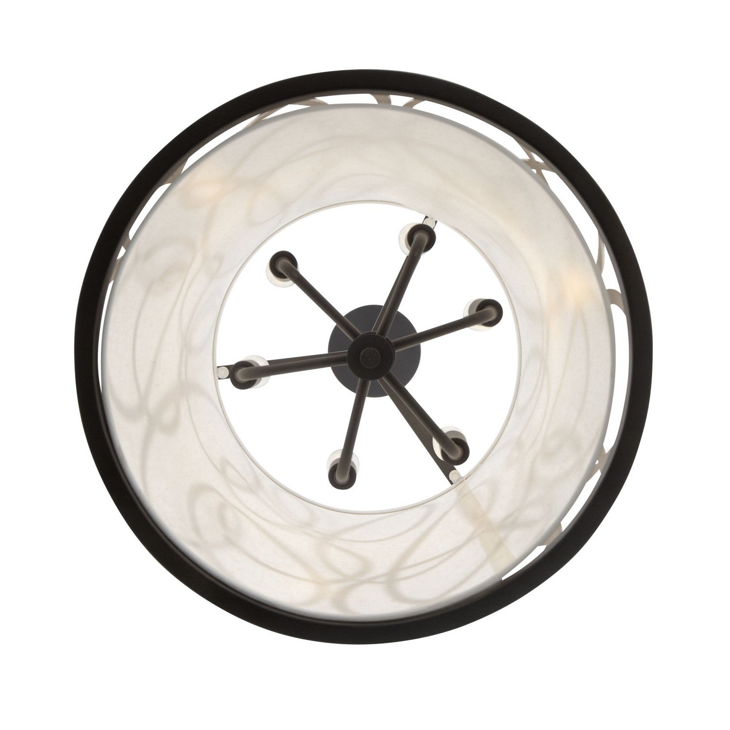 Varaluz - 381F06MBAR - Six Light Foyer Pendant - Scribble - Matte Black/Artifact