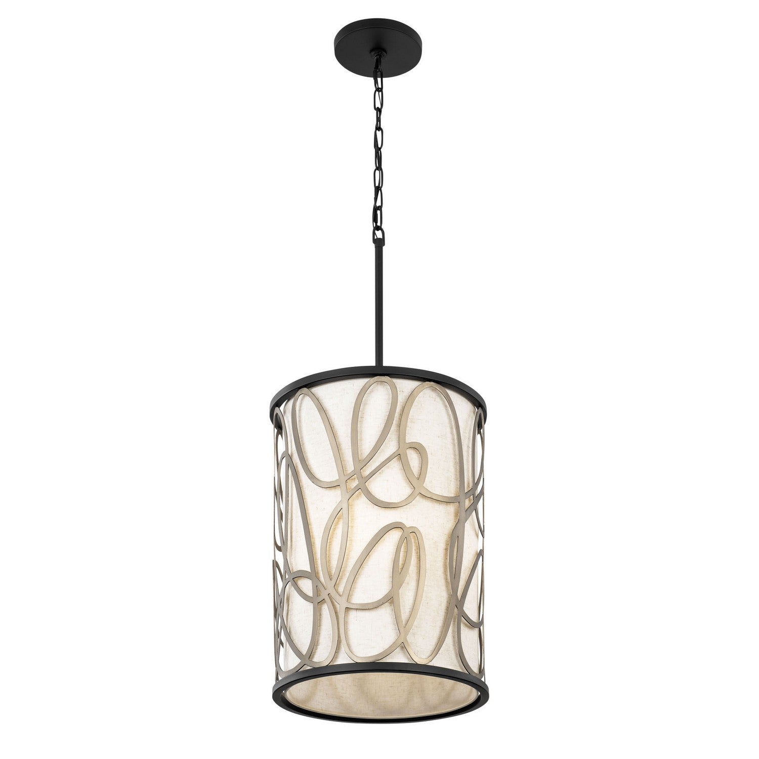 Varaluz - 381F06MBAR - Six Light Foyer Pendant - Scribble - Matte Black/Artifact