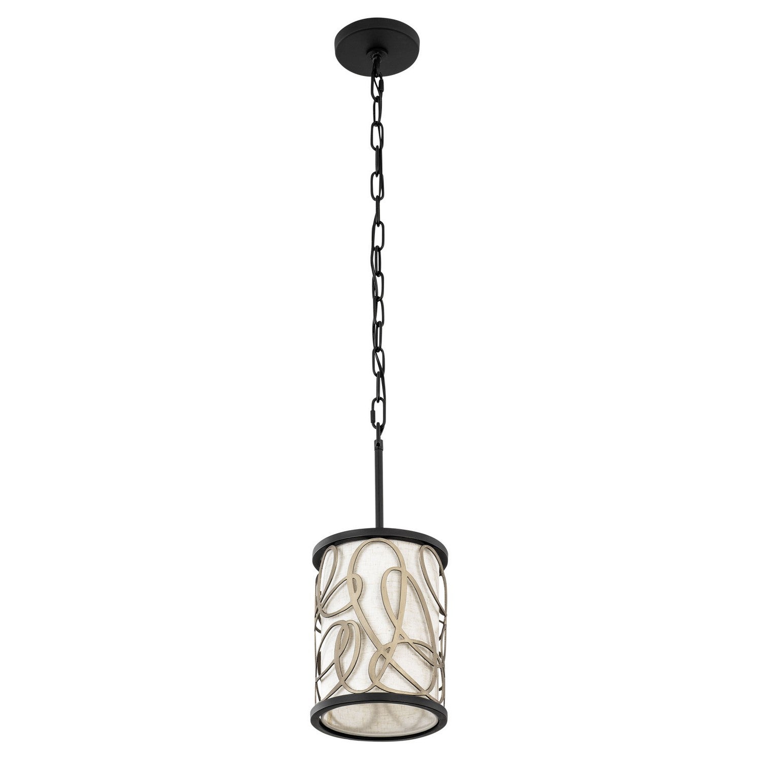 Varaluz - 381M01MBAR - One Light Mini Pendant - Scribble - Matte Black/Artifact