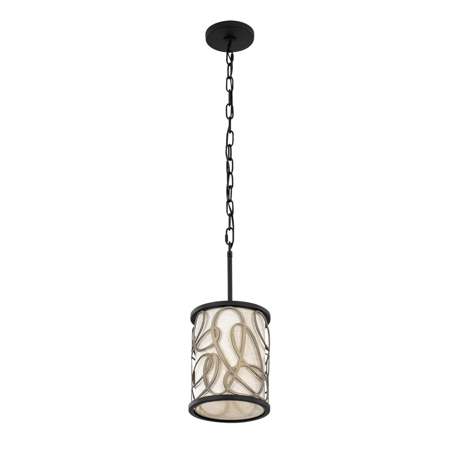 Varaluz - 381M01MBAR - One Light Mini Pendant - Scribble - Matte Black/Artifact