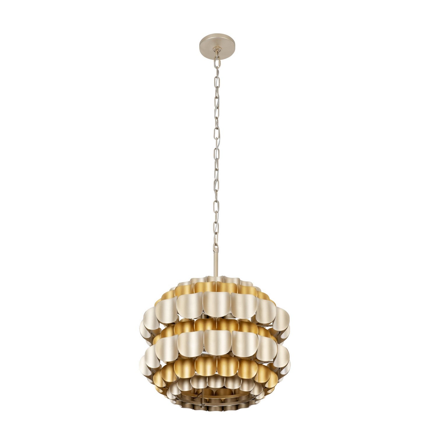 Varaluz - 382P03AGGD - Three Light Pendant - Swoon - Antique Gold/Gold Dust