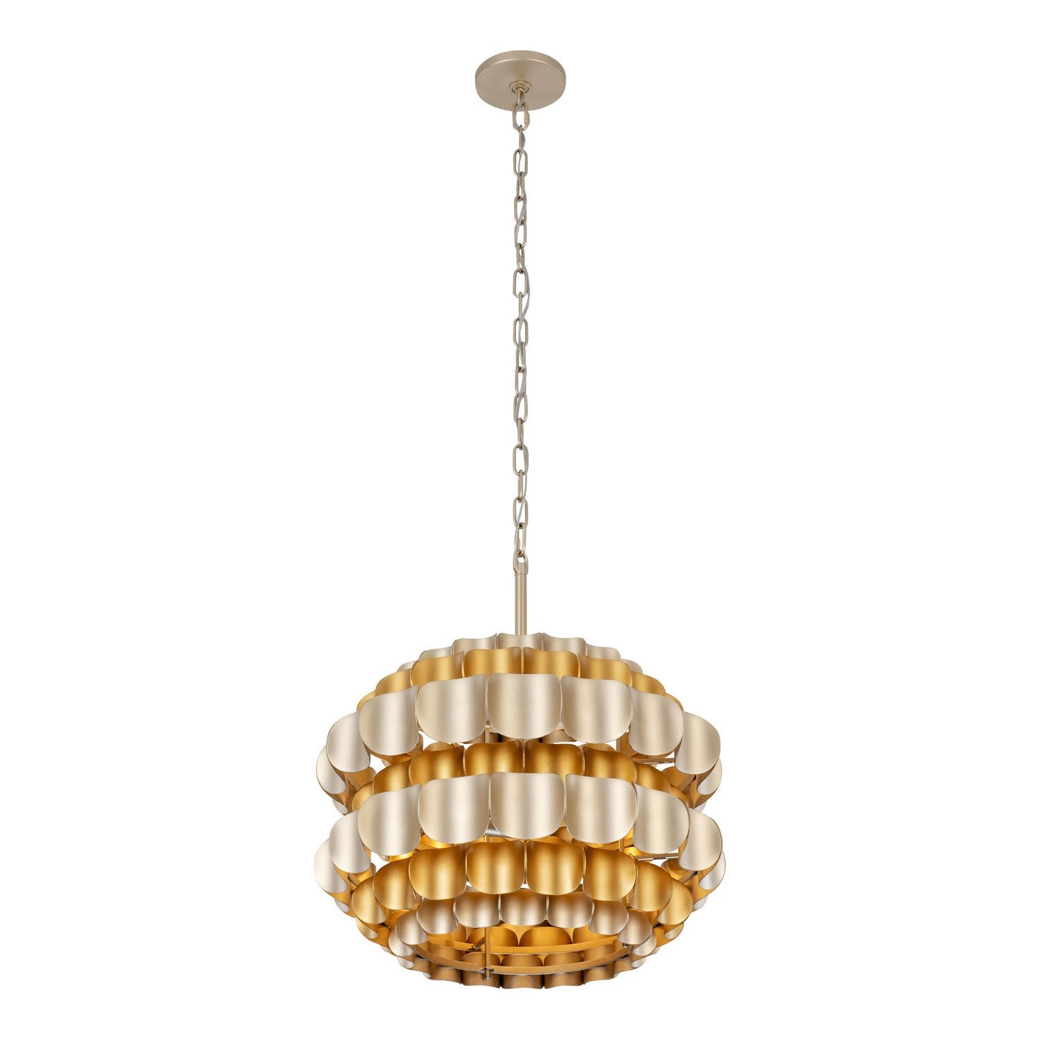 Varaluz - 382P03AGGD - Three Light Pendant - Swoon - Antique Gold/Gold Dust