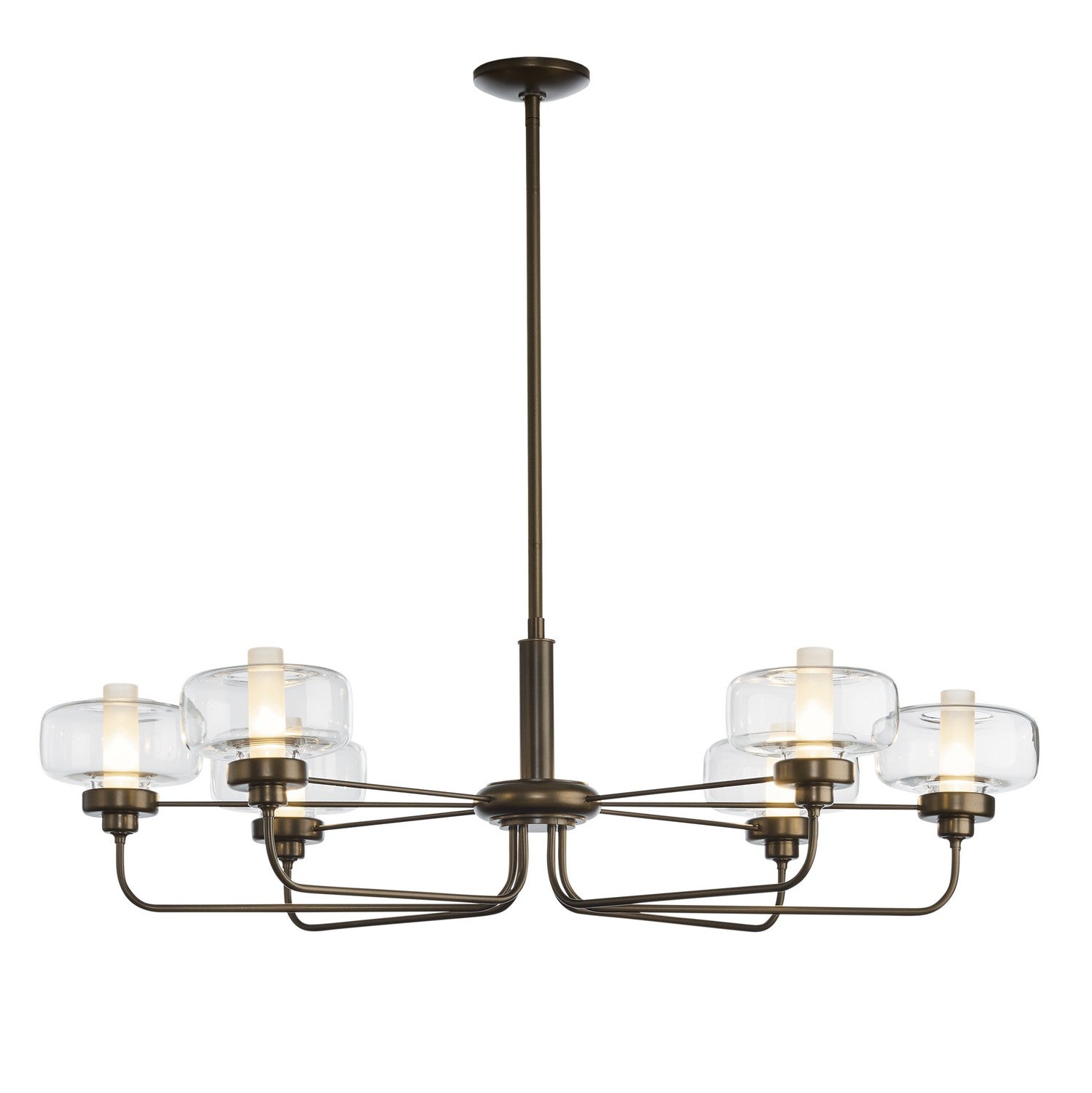 Hubbardton Forge - 137840-SKT-MULT-05-YE0592 - Six Light Pendant - Nola - Bronze