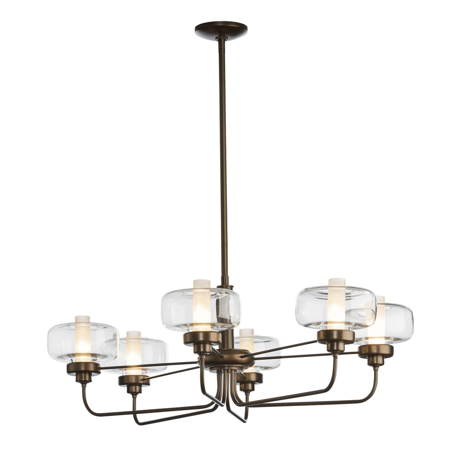 Hubbardton Forge - 137840-SKT-MULT-05-YE0592 - Six Light Pendant - Nola - Bronze