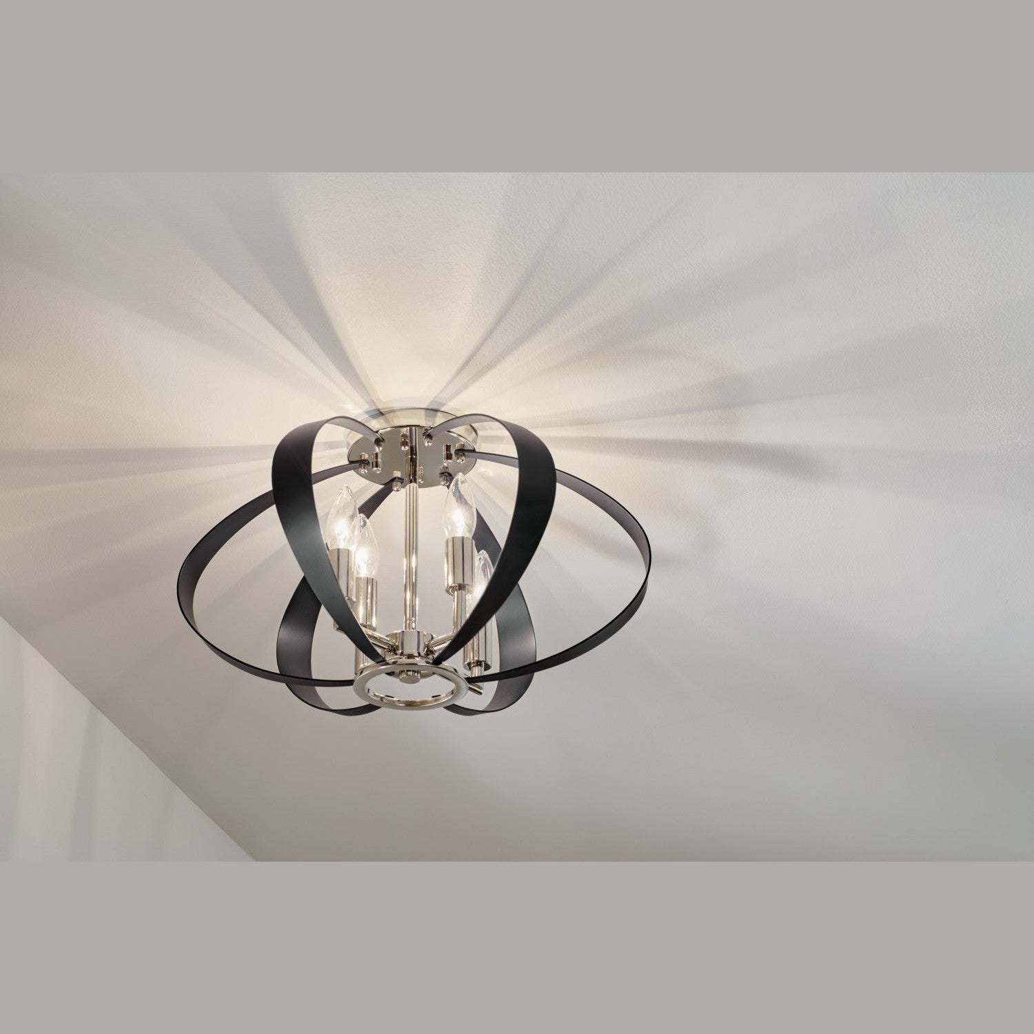 Kichler - 52588PN - Four Light Flush Mount - Cecil - Polished Nickel