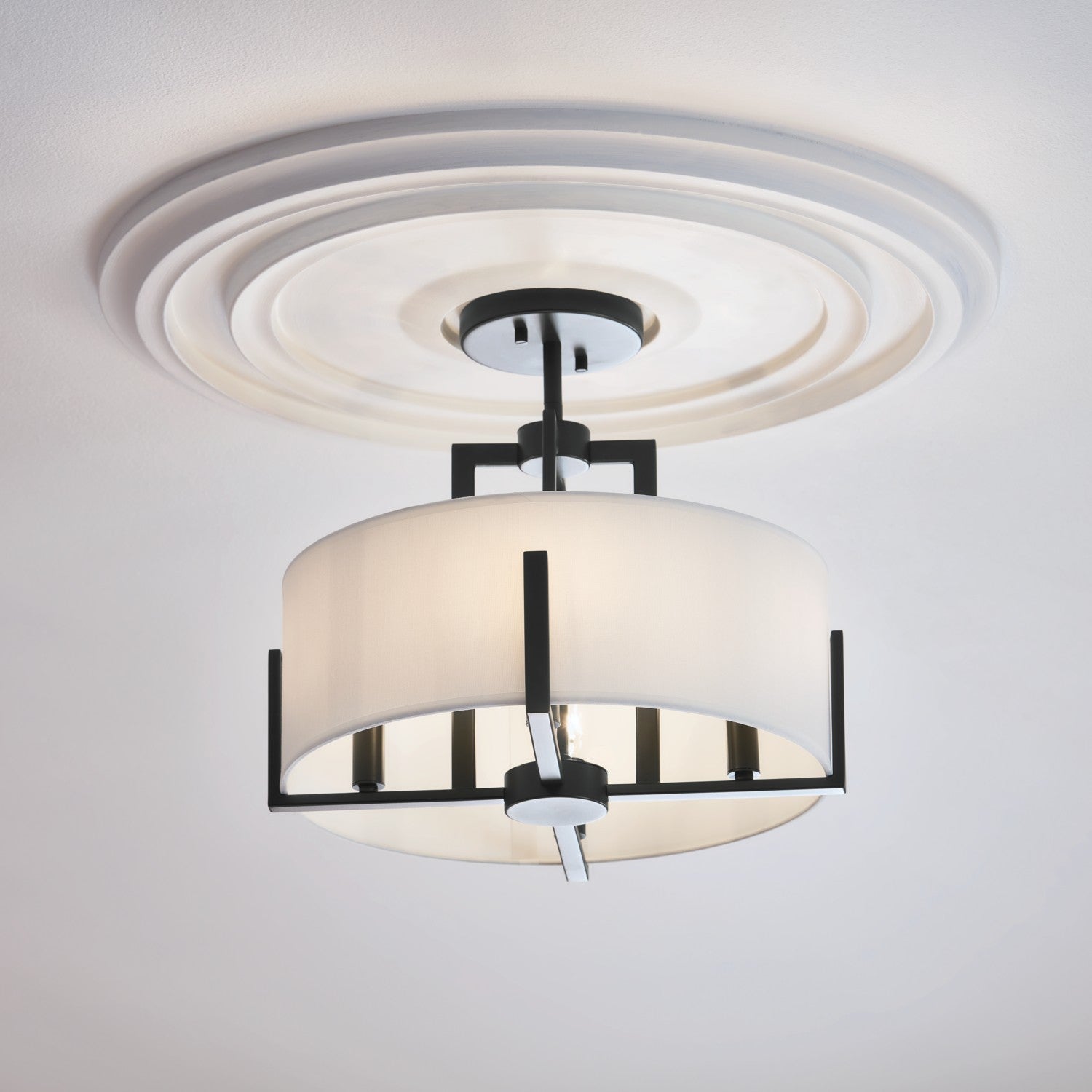 Kichler - 52591BK - Four Light Pendant/Semi Flush - Malen - Black