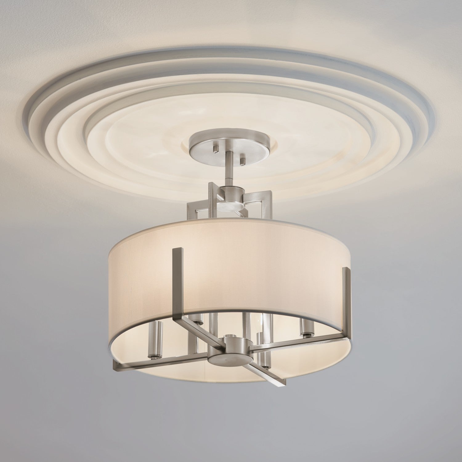 Kichler - 52591CLP - Four Light Pendant/Semi Flush - Malen - Classic Pewter