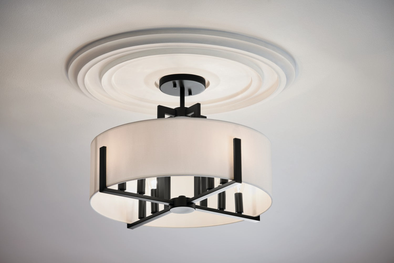 Kichler - 52592BK - Eight Light Pendant/Semi Flush - Malen - Black