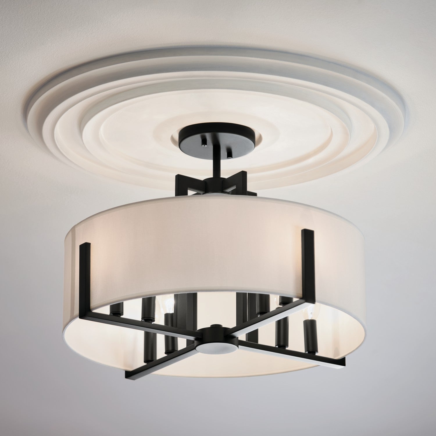 Kichler - 52592BK - Eight Light Pendant/Semi Flush - Malen - Black