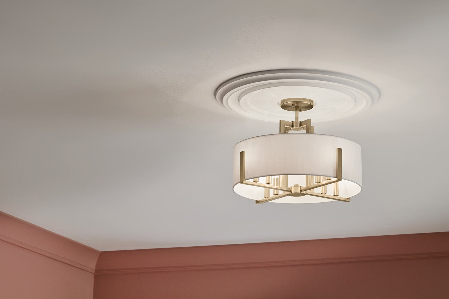 Kichler - 52592CPZ - Eight Light Pendant/Semi Flush - Malen - Champagne Bronze
