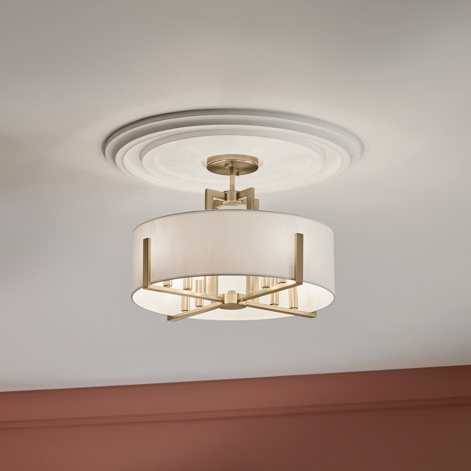 Kichler - 52592CPZ - Eight Light Pendant/Semi Flush - Malen - Champagne Bronze