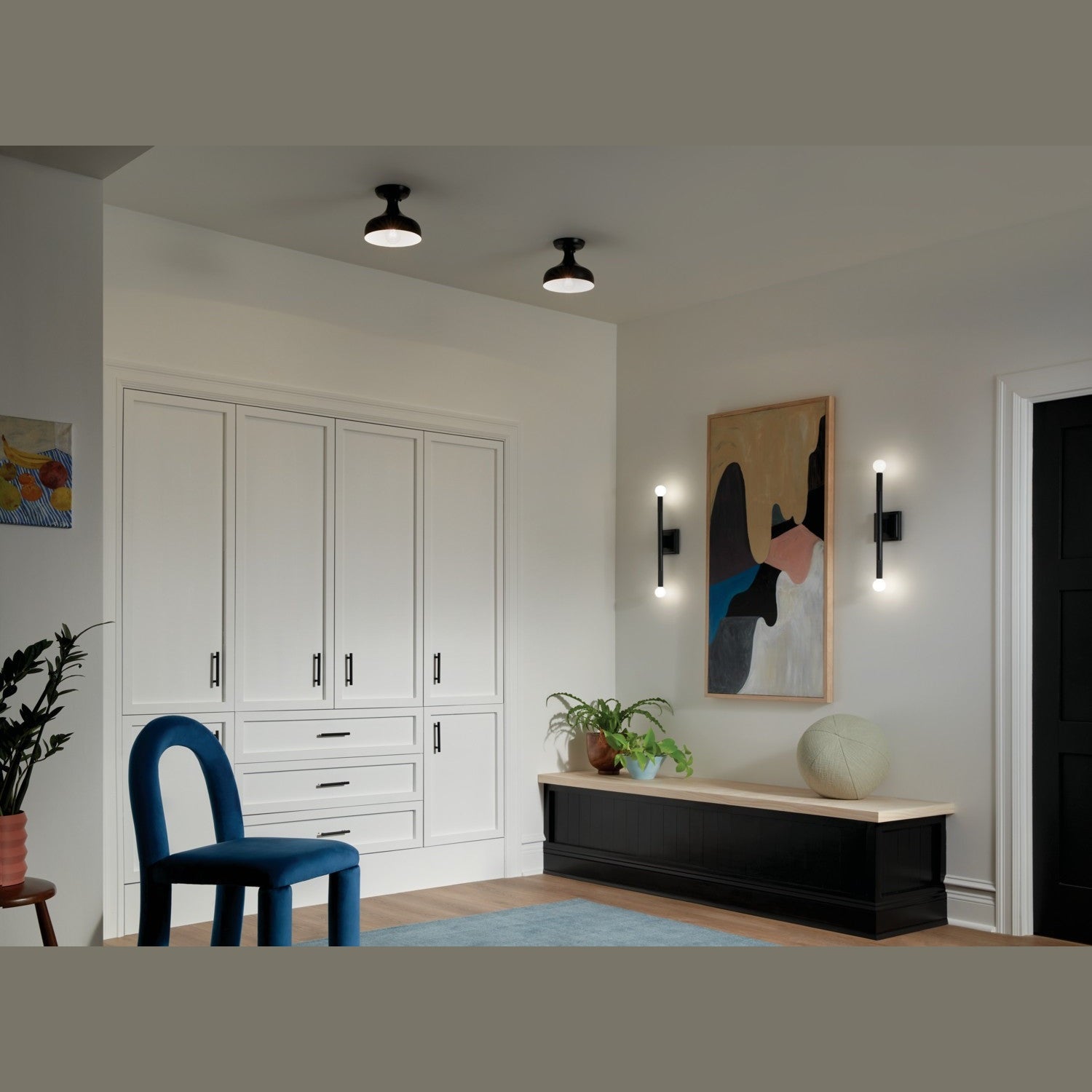 Kichler - 52599BK - One Light Semi Flush Mount - Sisu - Black