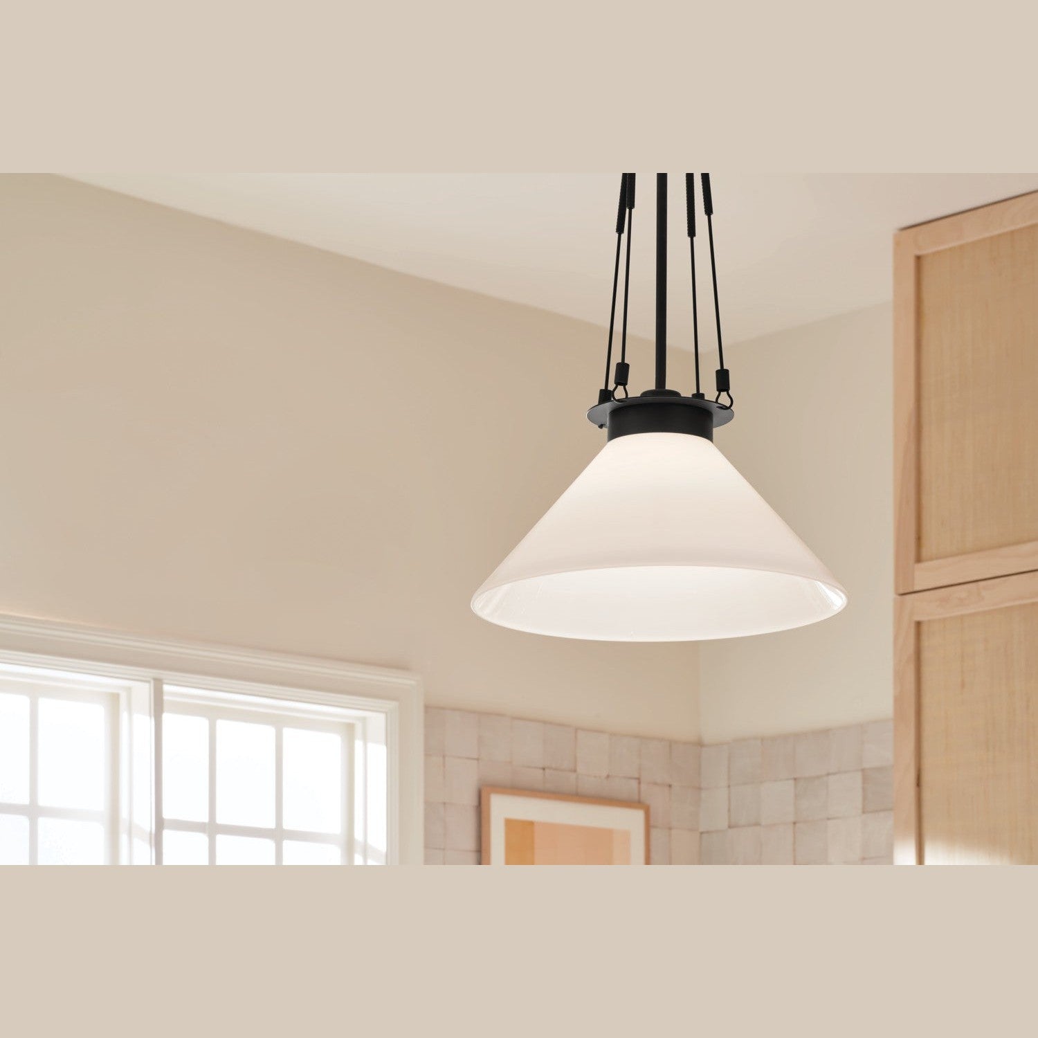 Kichler - 52581BK - One Light Pendant - Albers - Black
