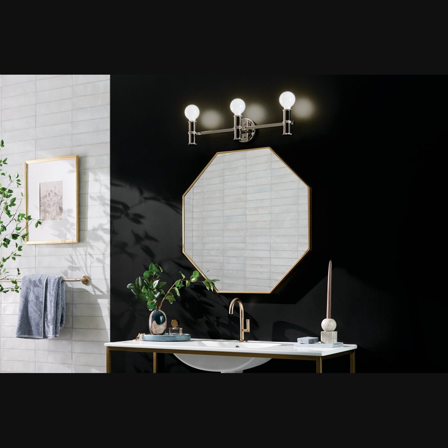 Kichler - 55157PN - Three Light Bath - Torche - Polished Nickel