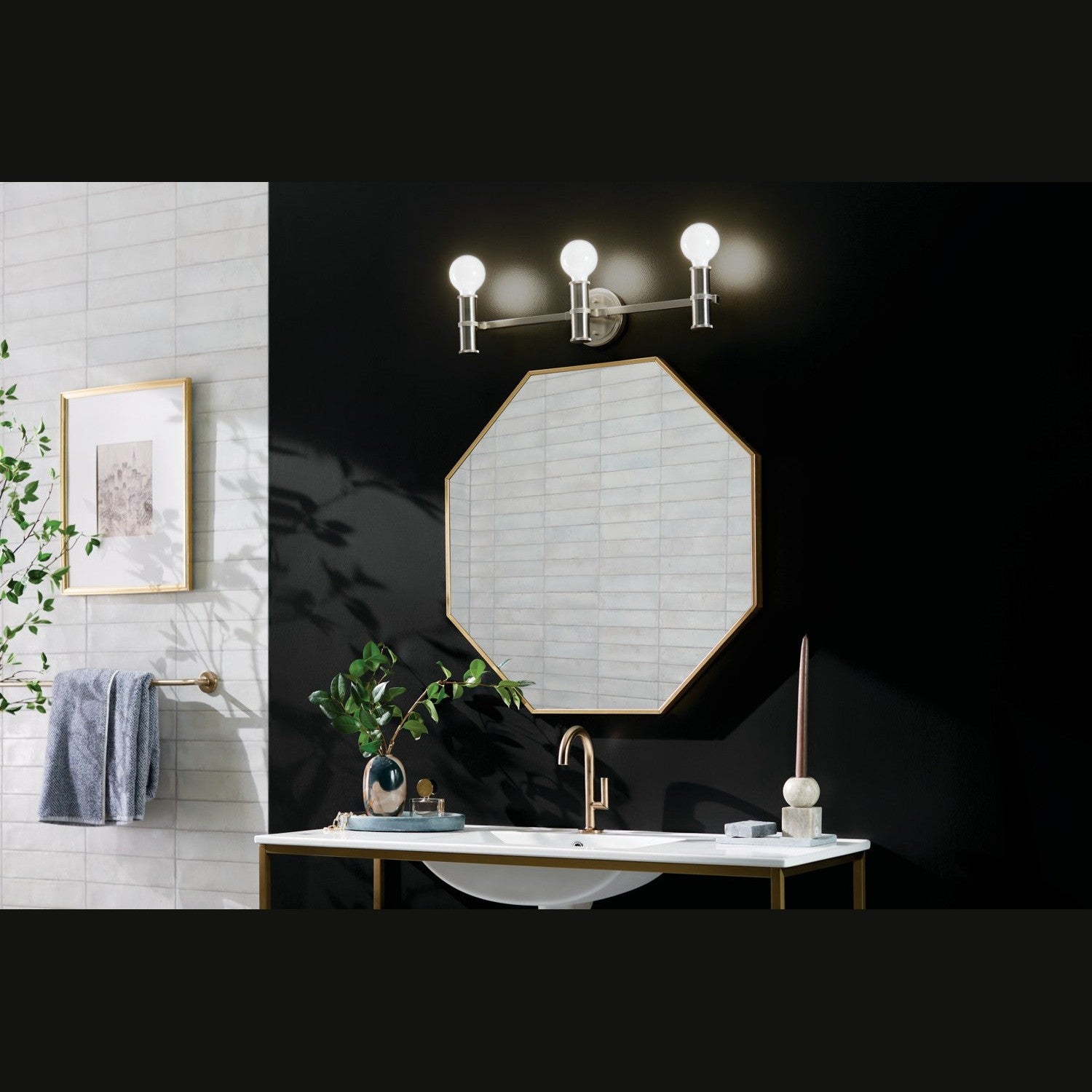 Kichler - 55157NI - Three Light Bath - Torche - Brushed Nickel