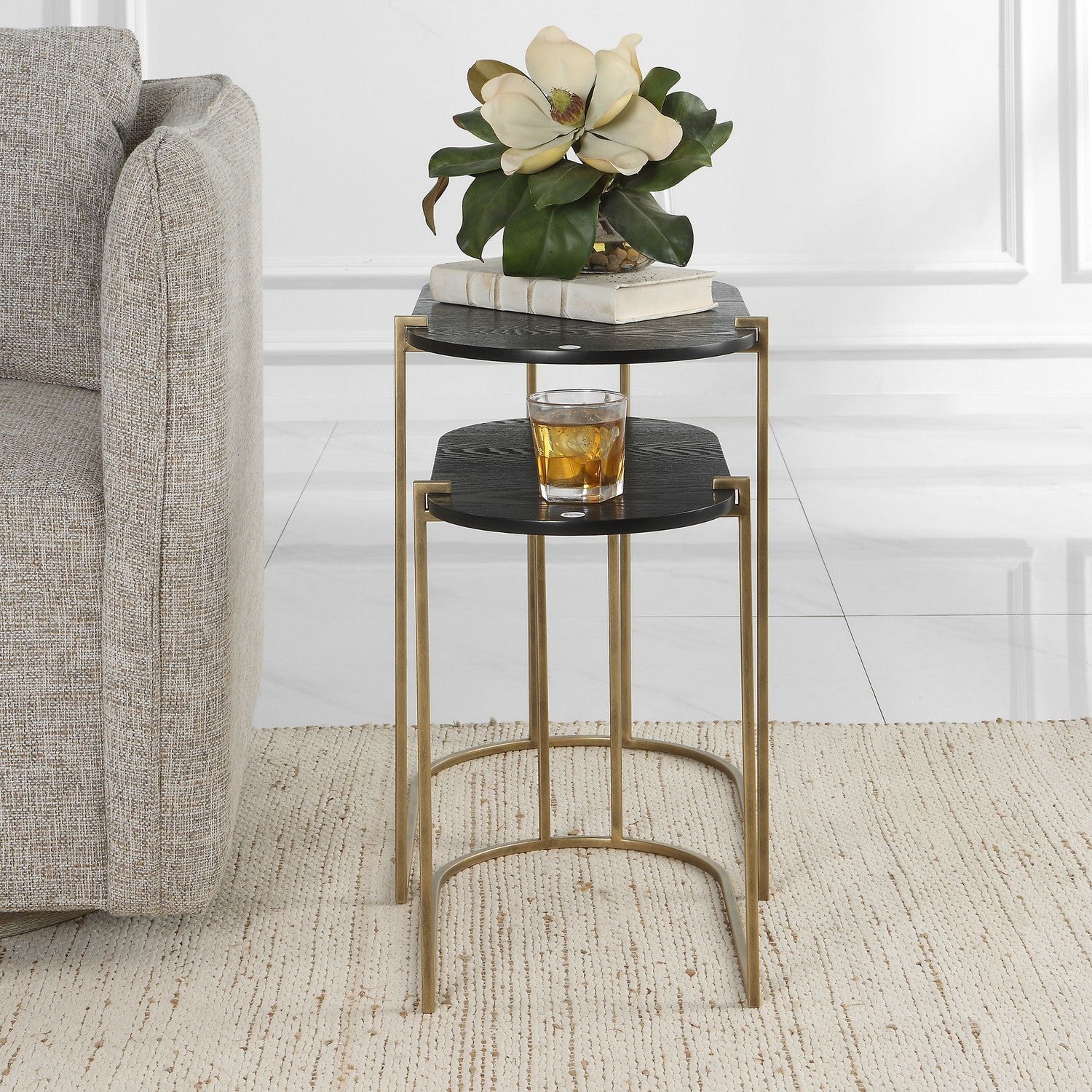 Uttermost - 22882 - Nesting Tables, Set/2 - Aztec - Antique Brass