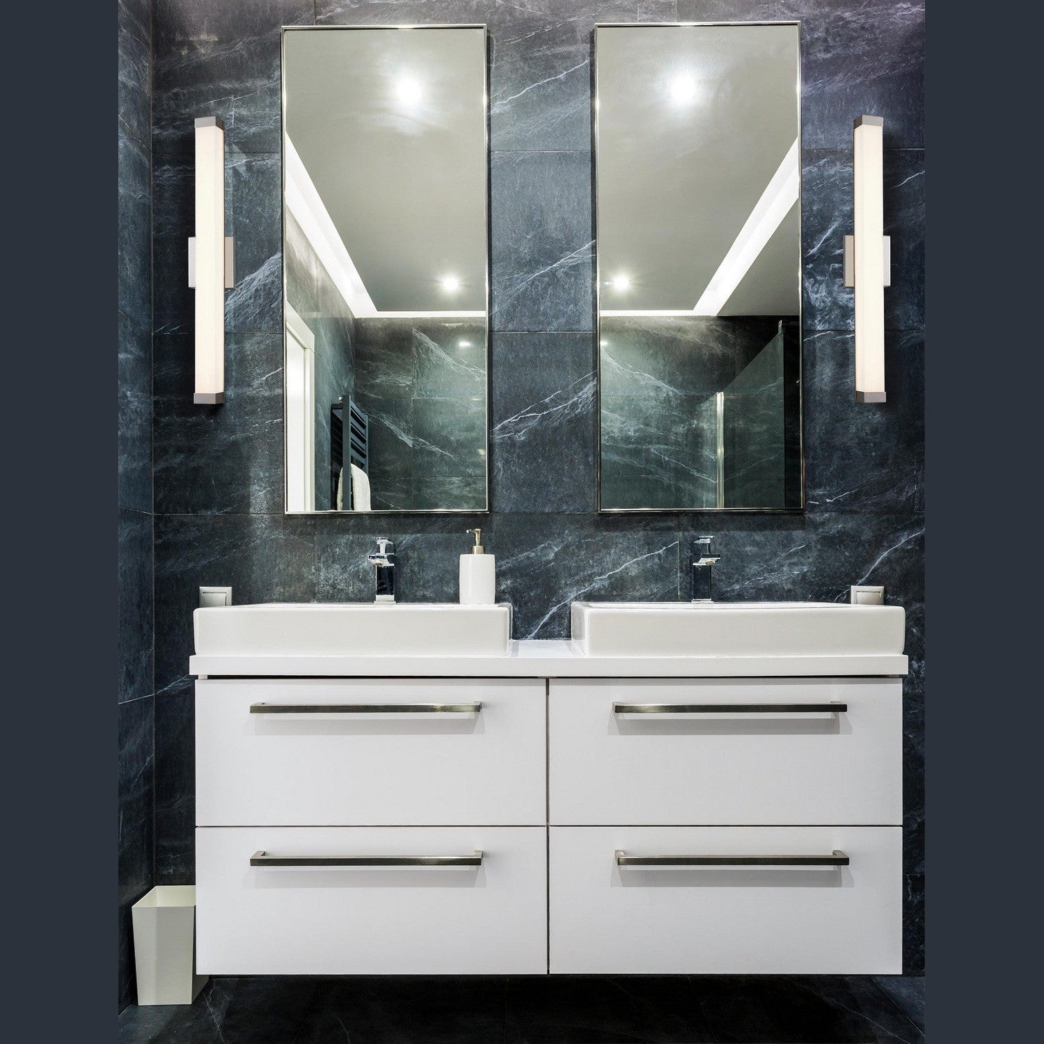 Justice Designs - ACR-9001-OPAL-NCKL - LED Linear Wall/Bath - Acryluxe - Brushed Nickel