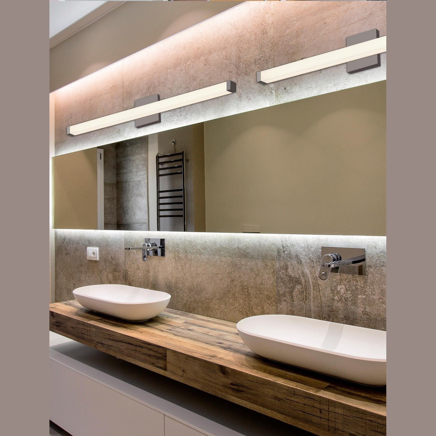 Justice Designs - ACR-9007-OPAL-NCKL - LED Linear Wall/Bath - Acryluxe - Brushed Nickel