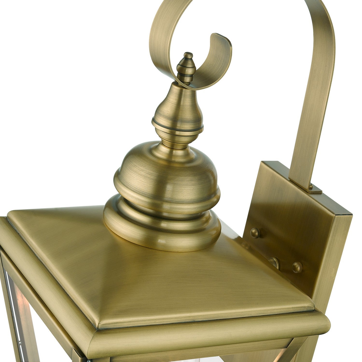 Livex Lighting - 27372-01 - Two Light Outdoor Wall Lantern - Adams - Antique Brass with Brushed Nickel