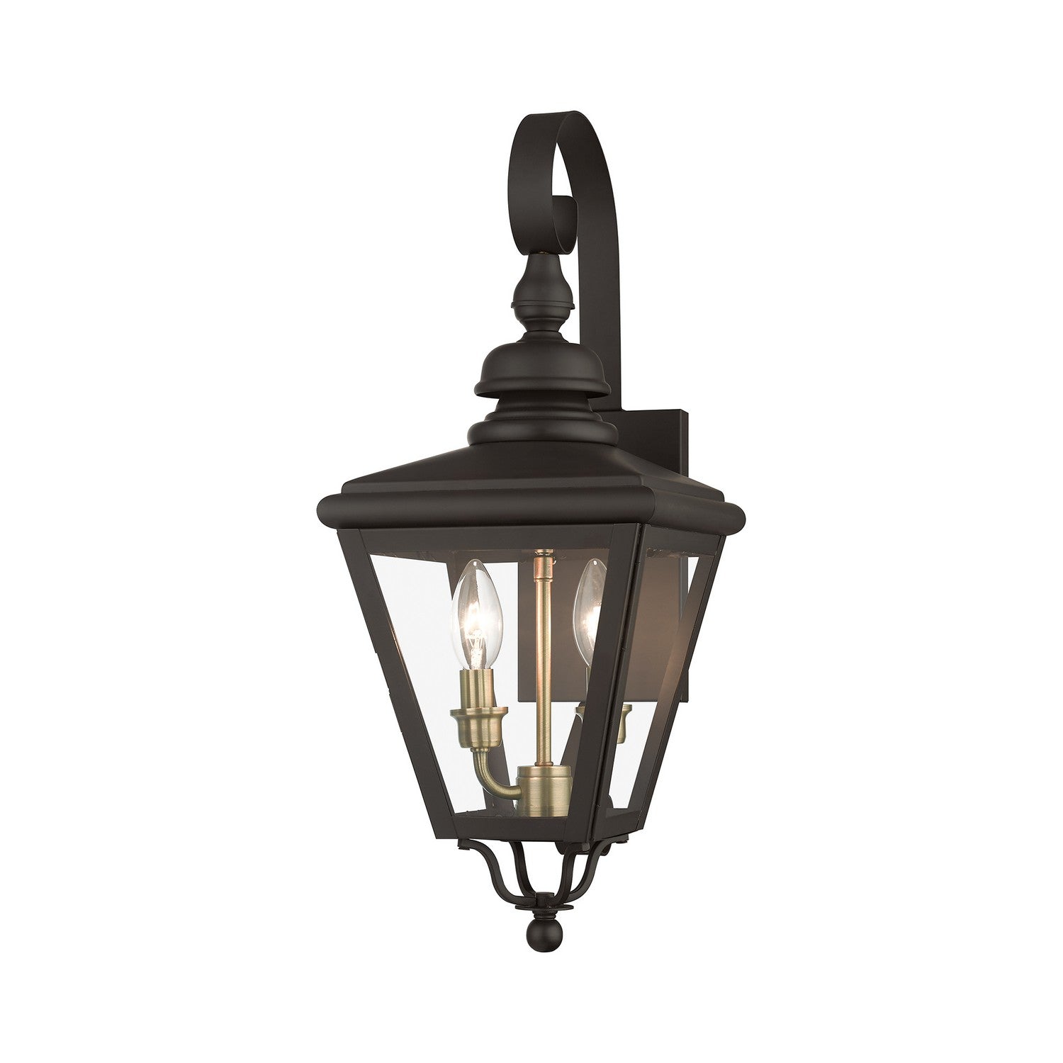 Livex Lighting - 27372-07 - Two Light Outdoor Wall Lantern - Adams - Bronze with Antique Brass