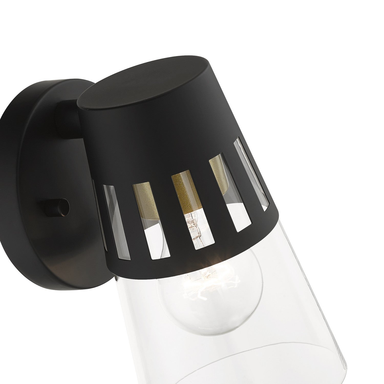 Livex Lighting - 27971-04 - One Light Outdoor Wall Lantern - Covington - Black with Soft Gold