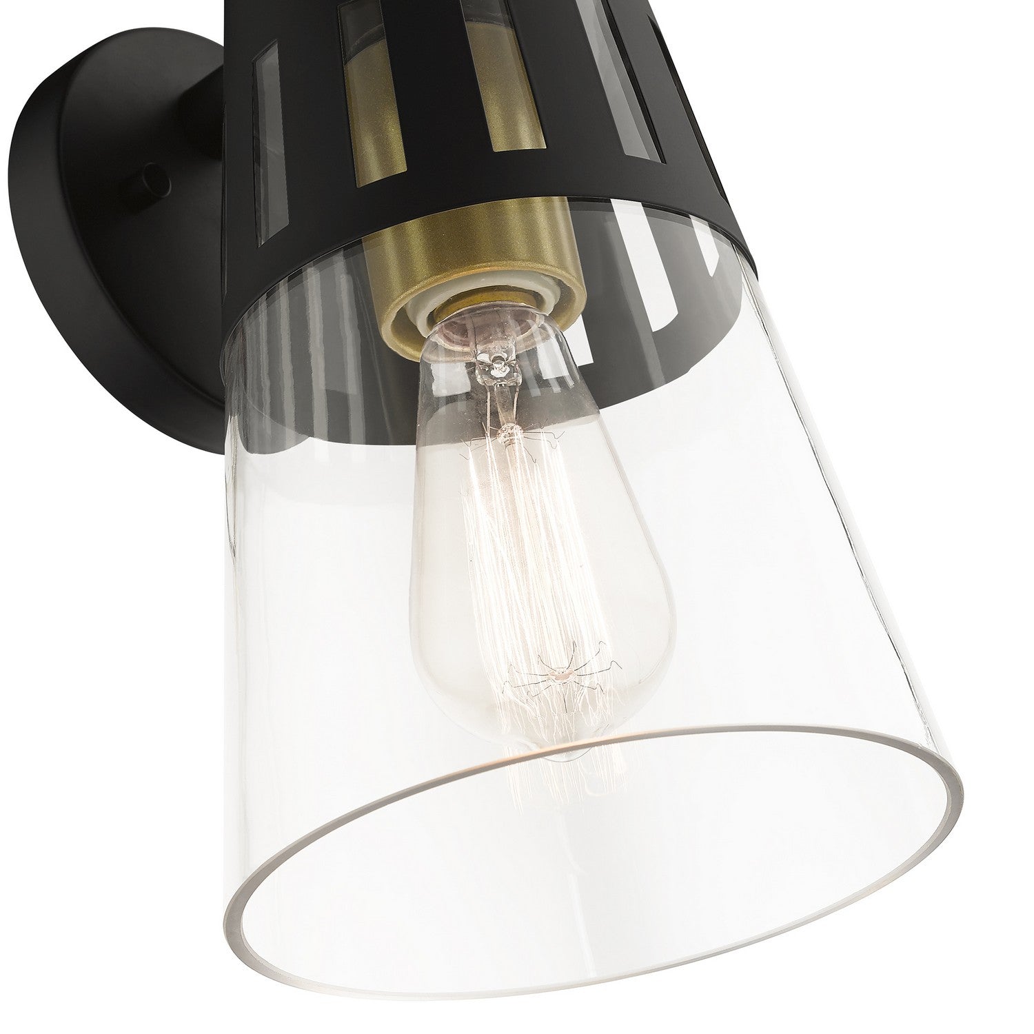 Livex Lighting - 27972-04 - One Light Outdoor Wall Lantern - Covington - Black with Soft Gold