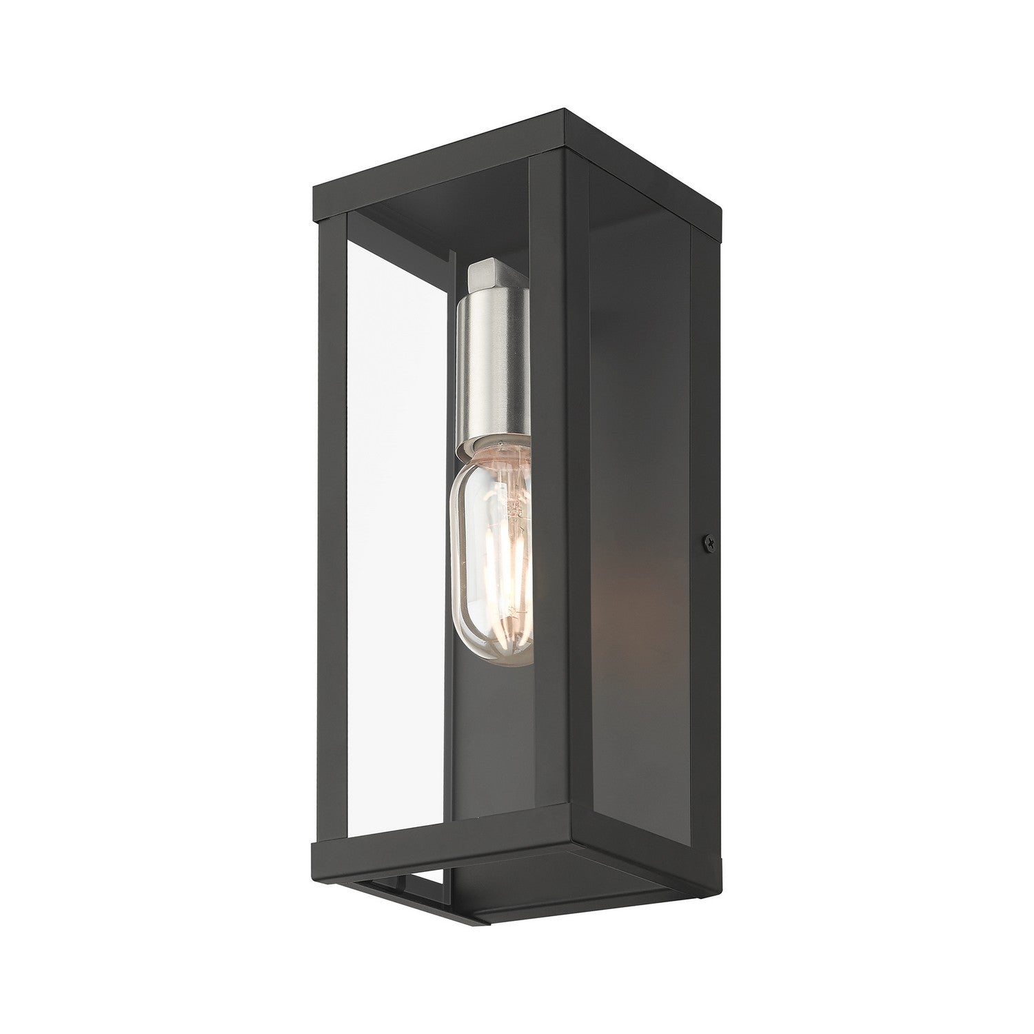 Livex Lighting - 28032-04 - One Light Outdoor Wall Lantern - Gaffney - Black with Brushed Nickel