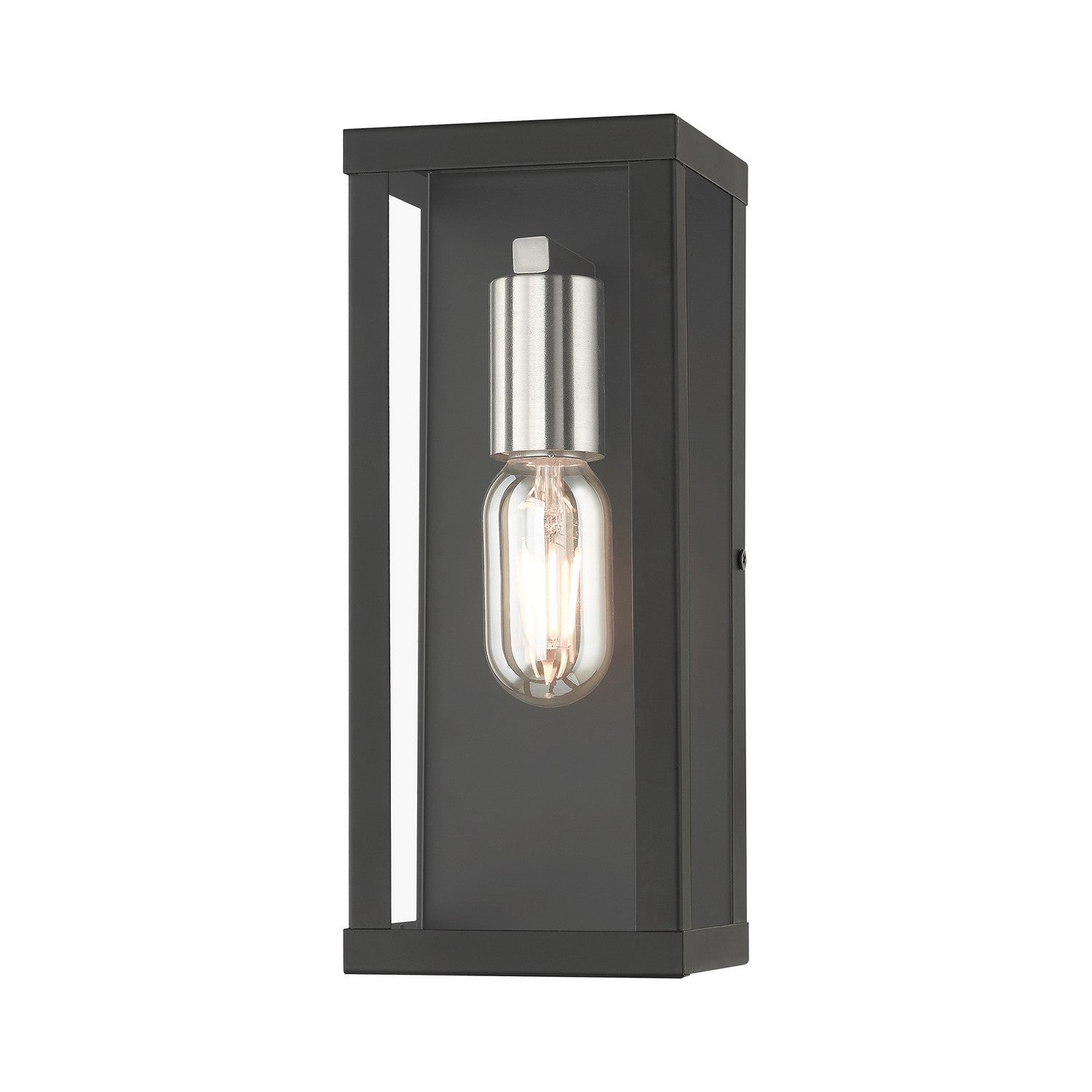 Livex Lighting - 28032-04 - One Light Outdoor Wall Lantern - Gaffney - Black with Brushed Nickel