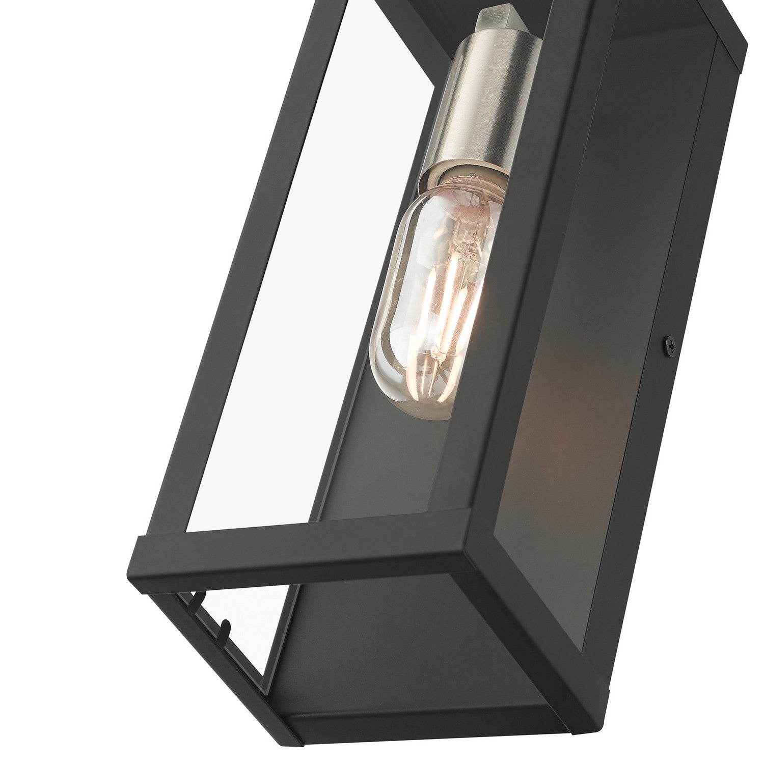 Livex Lighting - 28032-04 - One Light Outdoor Wall Lantern - Gaffney - Black with Brushed Nickel