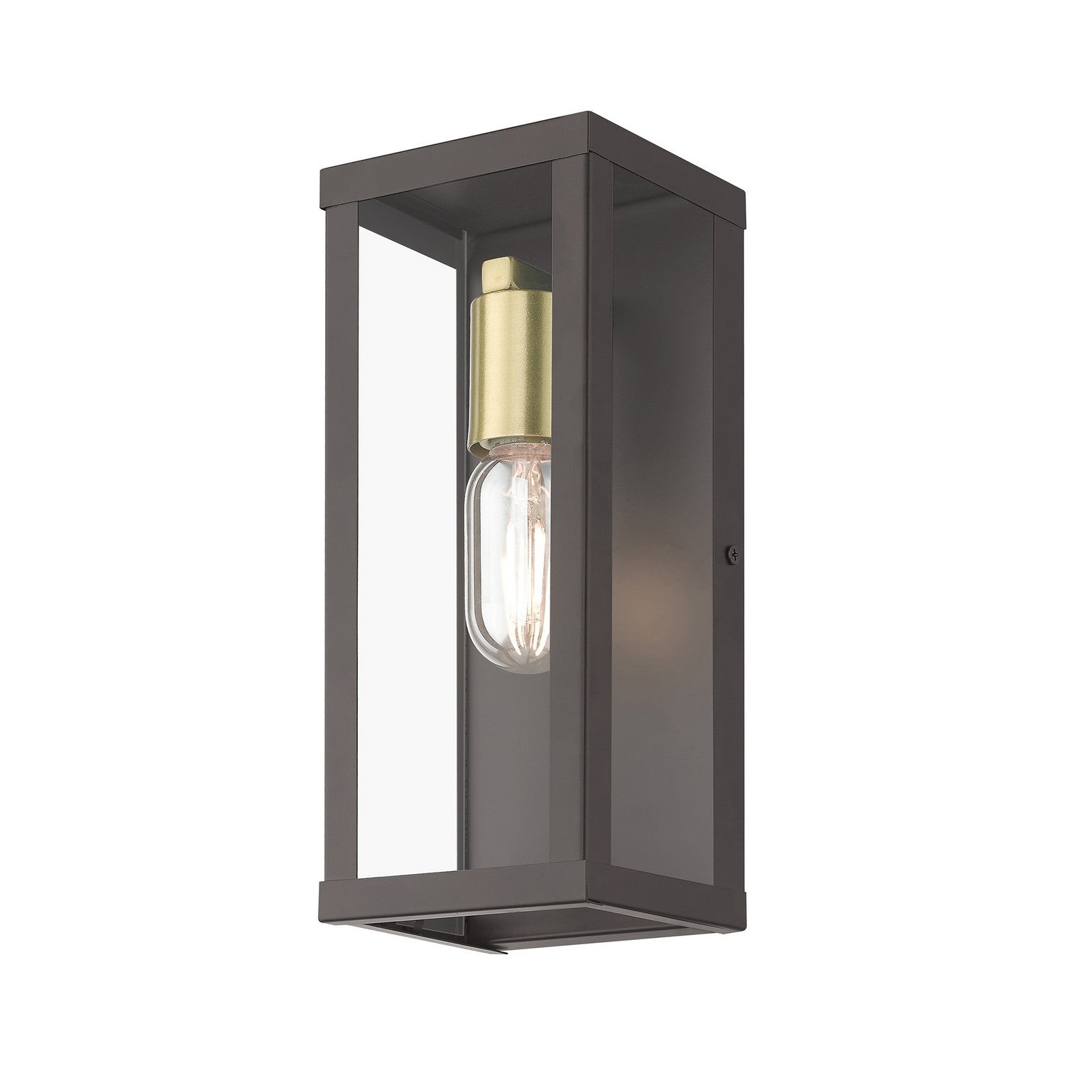 Livex Lighting - 28032-07 - One Light Outdoor Wall Lantern - Gaffney - Bronze with Antique Gold