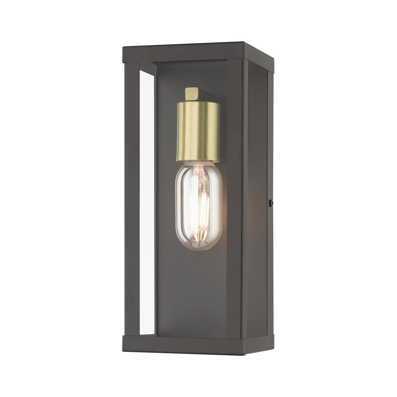 Livex Lighting - 28032-07 - One Light Outdoor Wall Lantern - Gaffney - Bronze with Antique Gold