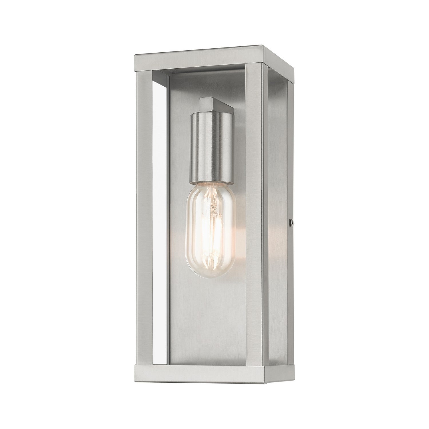Livex Lighting - 28032-91 - One Light Outdoor Wall Lantern - Gaffney - Brushed Nickel