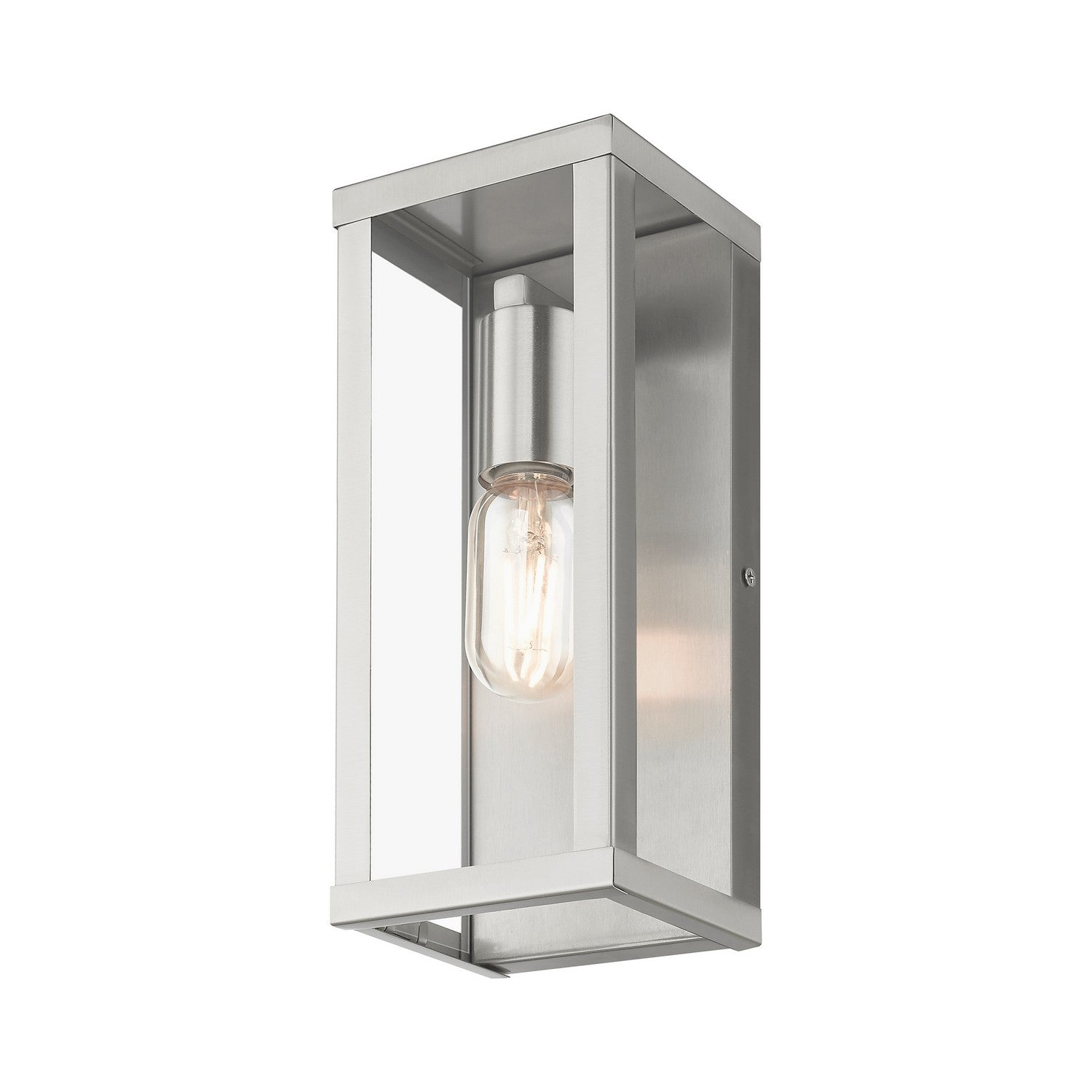 Livex Lighting - 28032-91 - One Light Outdoor Wall Lantern - Gaffney - Brushed Nickel