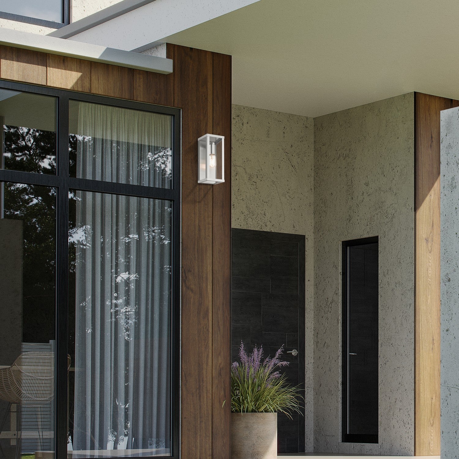 Livex Lighting - 28032-91 - One Light Outdoor Wall Lantern - Gaffney - Brushed Nickel
