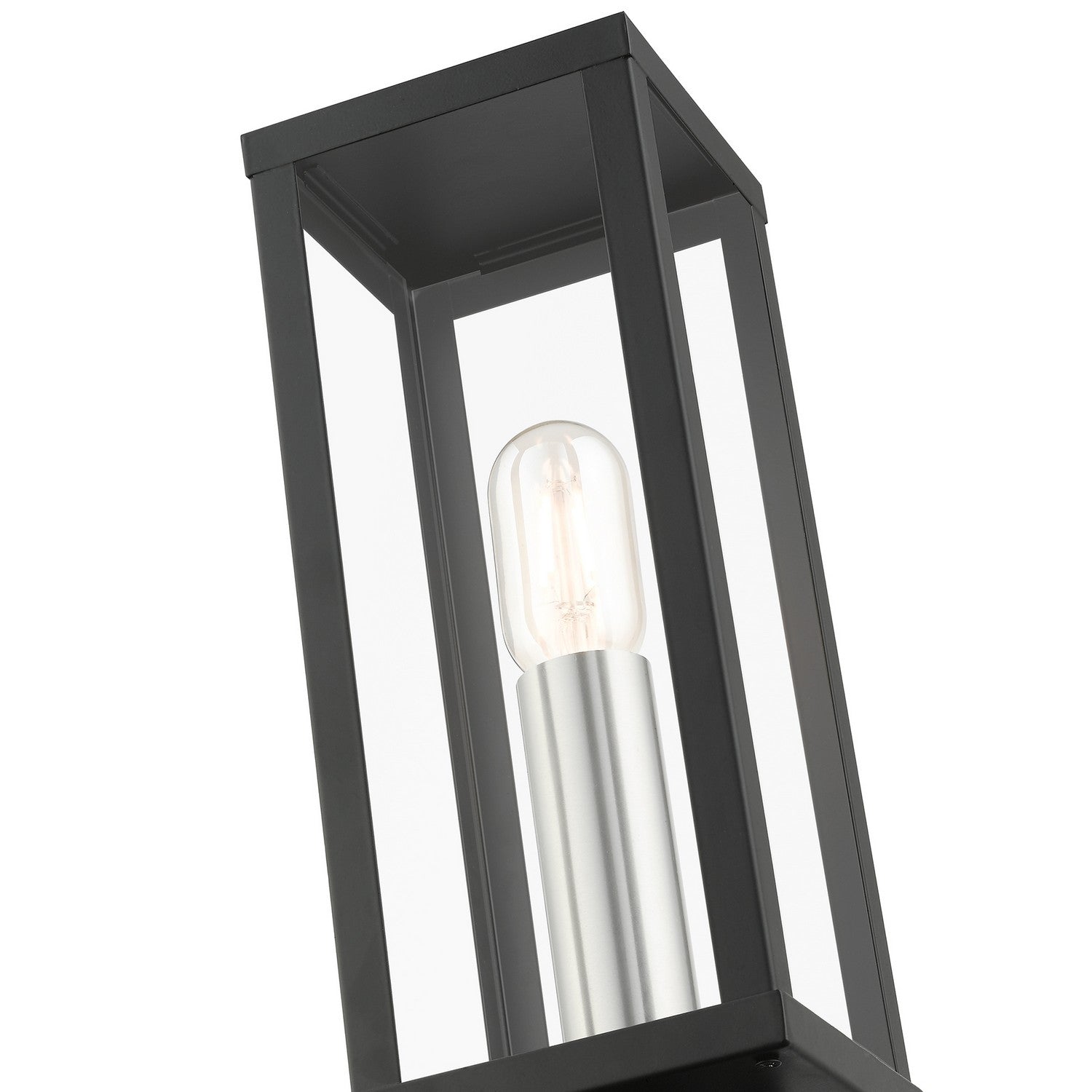 Livex Lighting - 28034-04 - One Light Outdoor Post Top Lantern - Gaffney - Black with Brushed Nickel