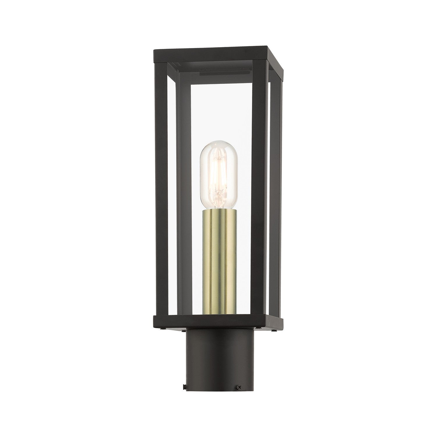 Livex Lighting - 28034-07 - One Light Outdoor Post Top Lantern - Gaffney - Bronze with Antique Gold