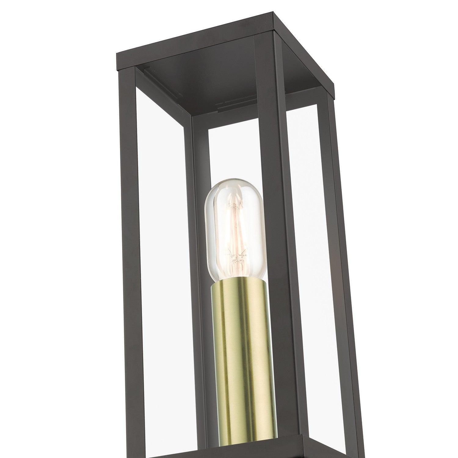 Livex Lighting - 28034-07 - One Light Outdoor Post Top Lantern - Gaffney - Bronze with Antique Gold