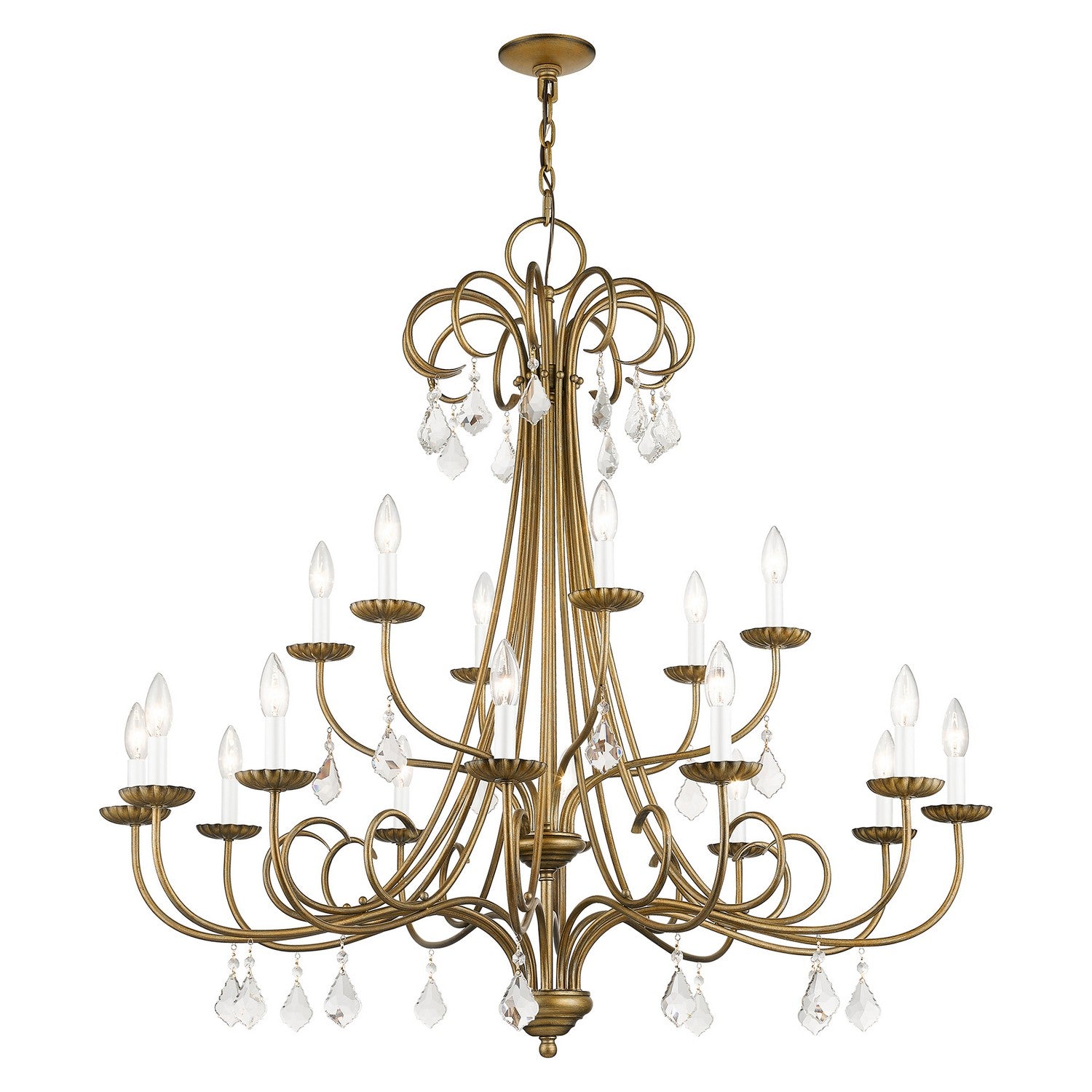 Livex Lighting - 40870-48 - 18 Light Chandelier - Daphne - Antique Gold Leaf