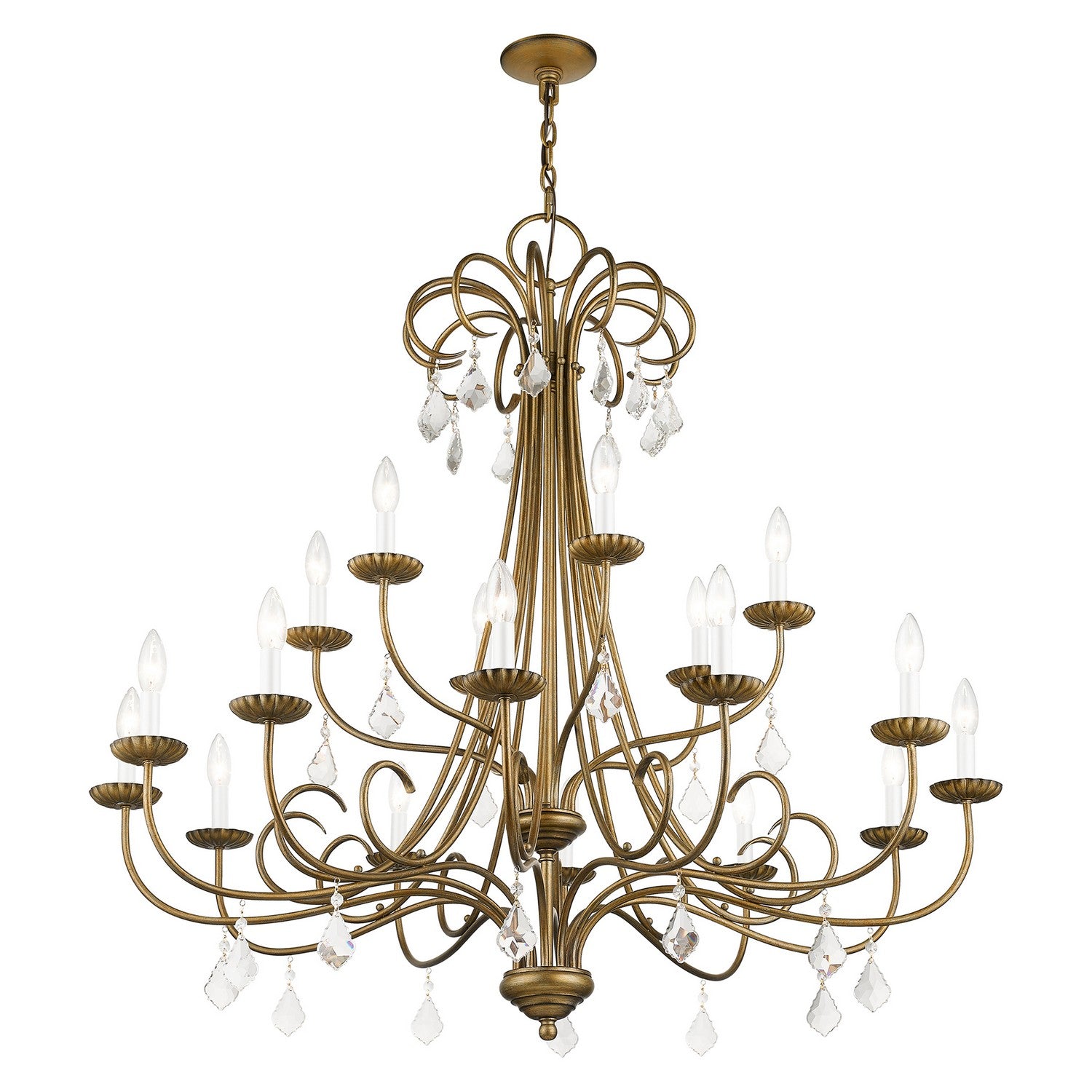 Livex Lighting - 40870-48 - 18 Light Chandelier - Daphne - Antique Gold Leaf
