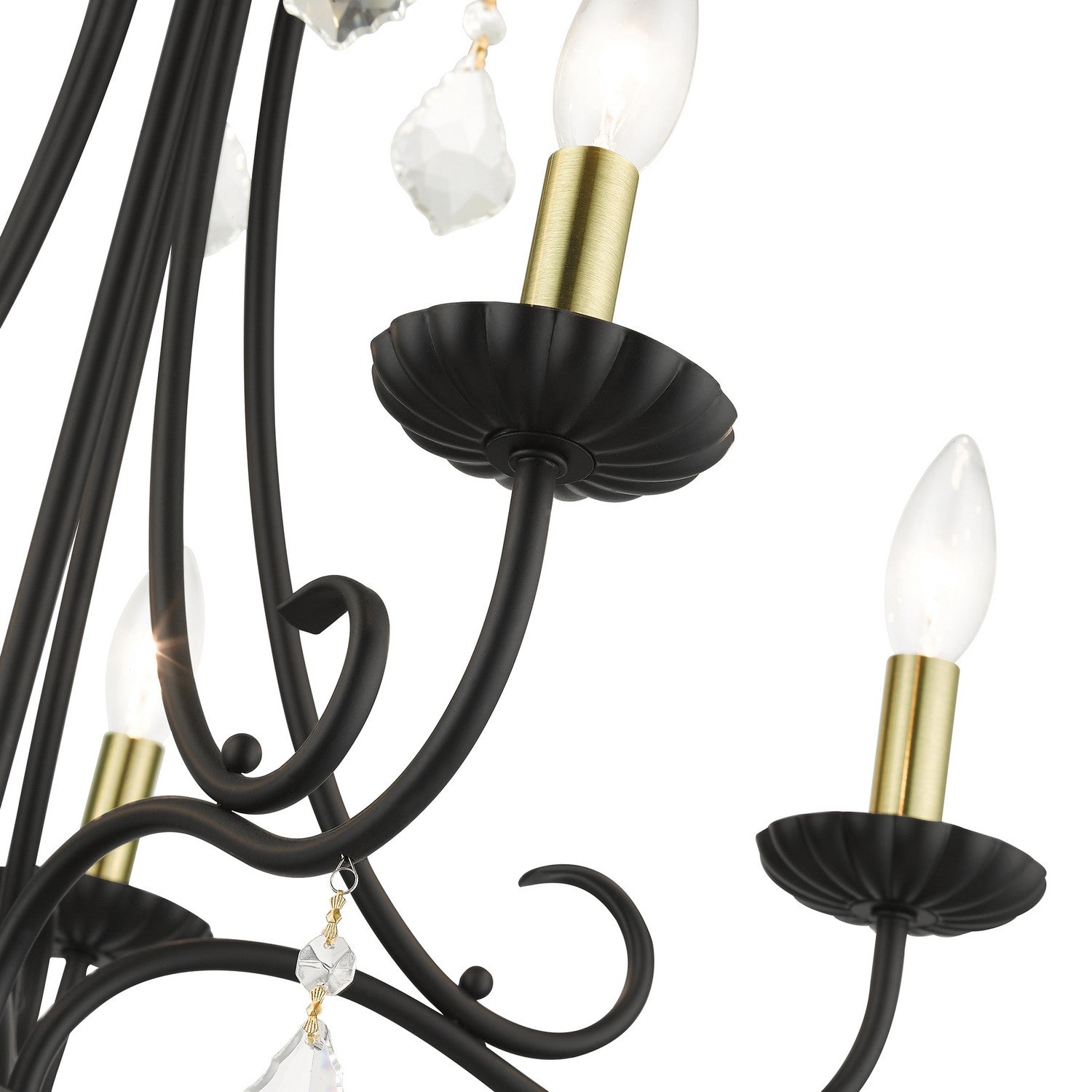 Livex Lighting - 40875-04 - Five Light Chandelier - Daphne - Black with Antique Brass