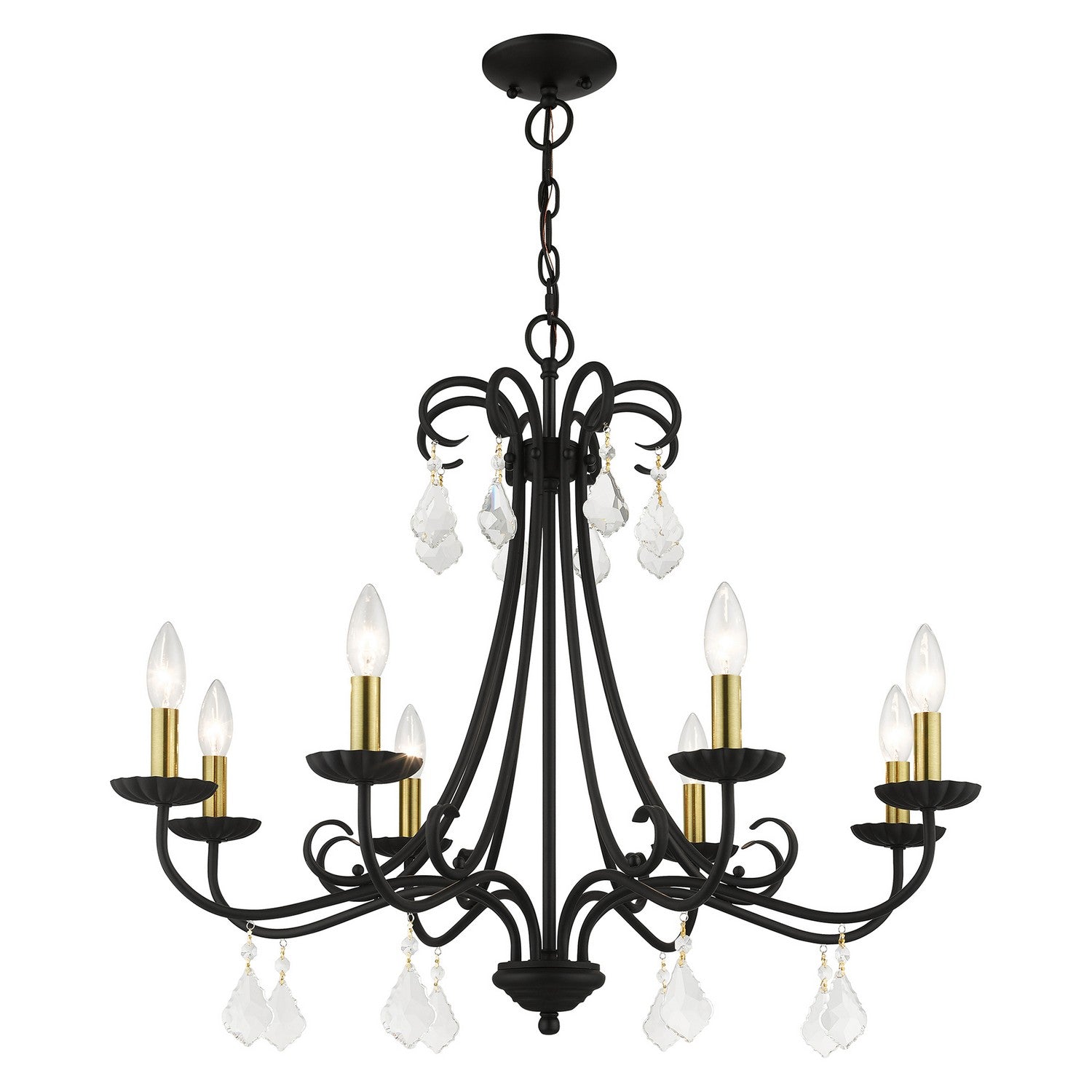 Livex Lighting - 40878-04 - Eight Light Chandelier - Daphne - Black with Antique Brass